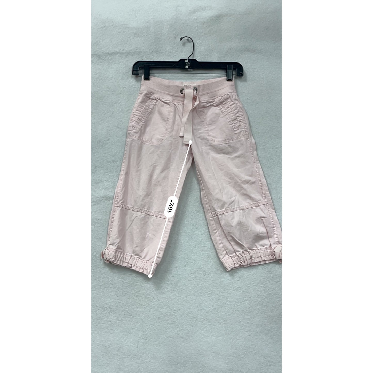 Girls Pink GAP Kids Cotton Cropped Pants With Elastic Cuffs & Back Pockets Size 10 #6707