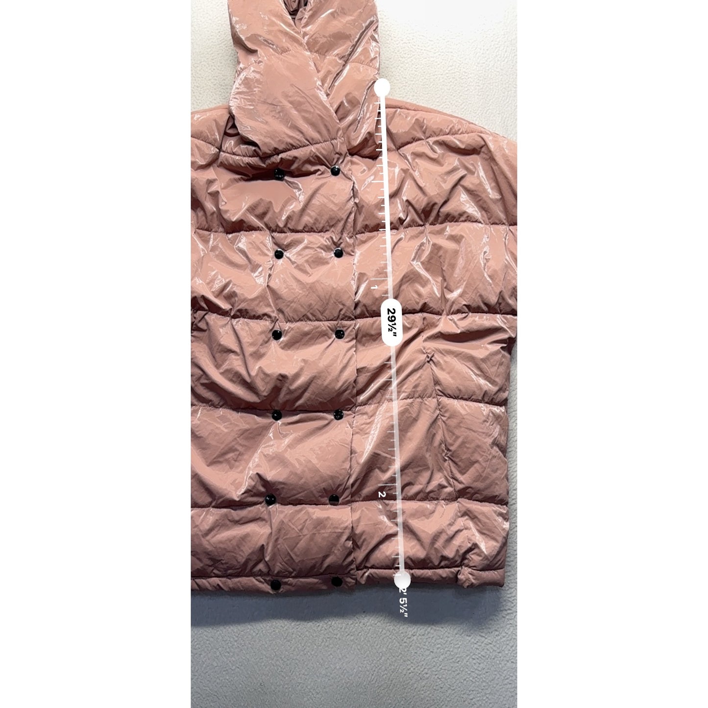Zara Womens Light Pink Hooded Puffer Coat With Shiny Finish Size S #9509