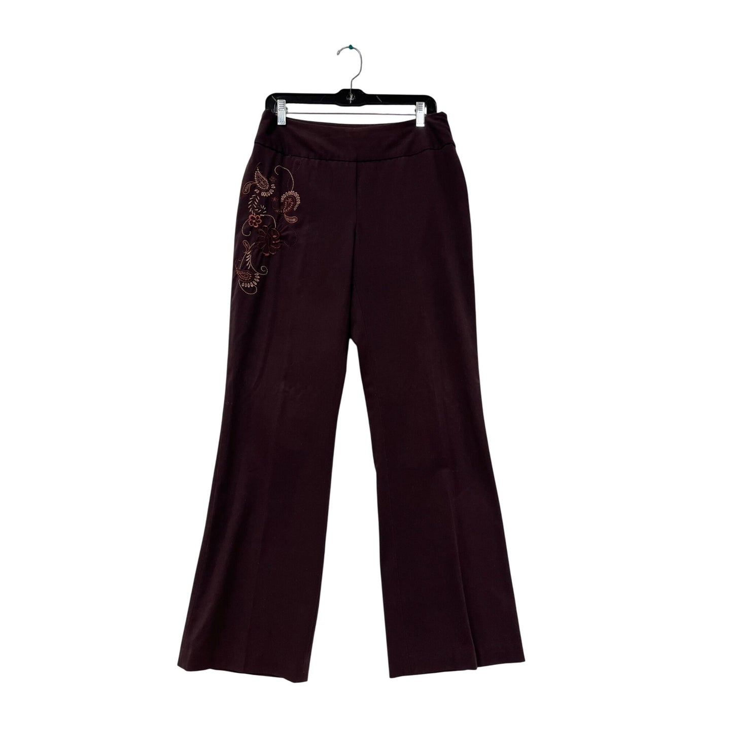 Women’s Y2K Worthington Stretch Embroidered Brown Pants #6198