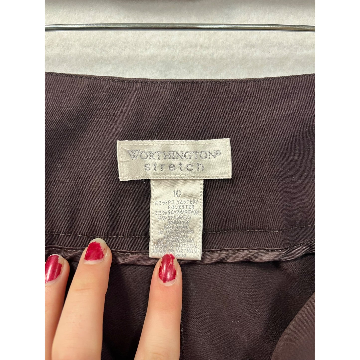 Women’s Y2K Worthington Stretch Embroidered Brown Pants #6198