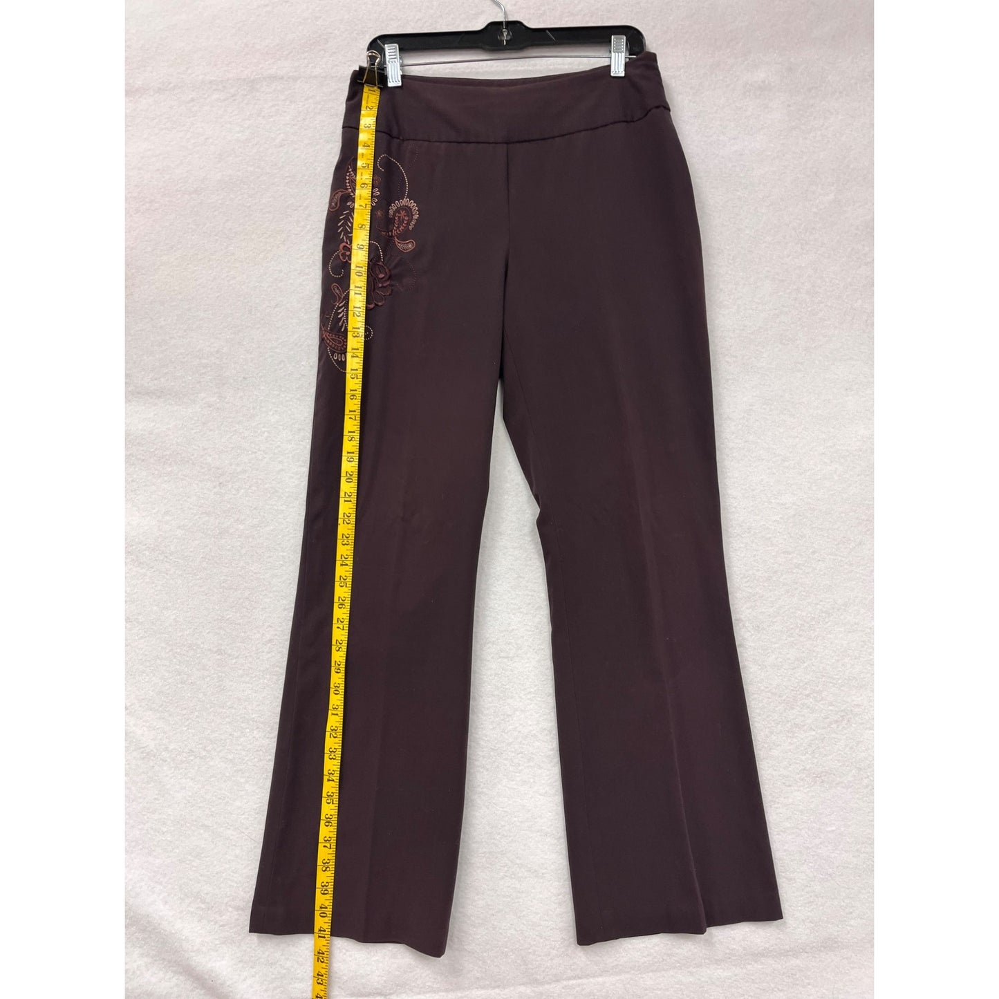 Women’s Y2K Worthington Stretch Embroidered Brown Pants #6198