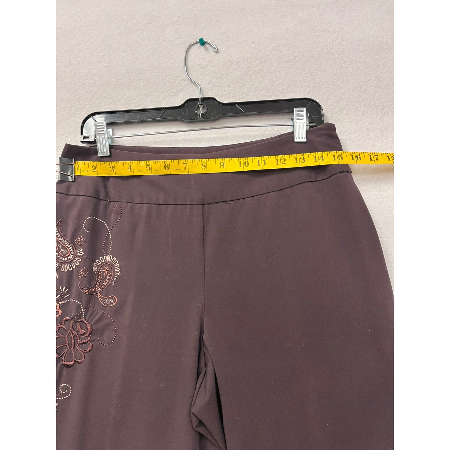 Women’s Y2K Worthington Stretch Embroidered Brown Pants #6198