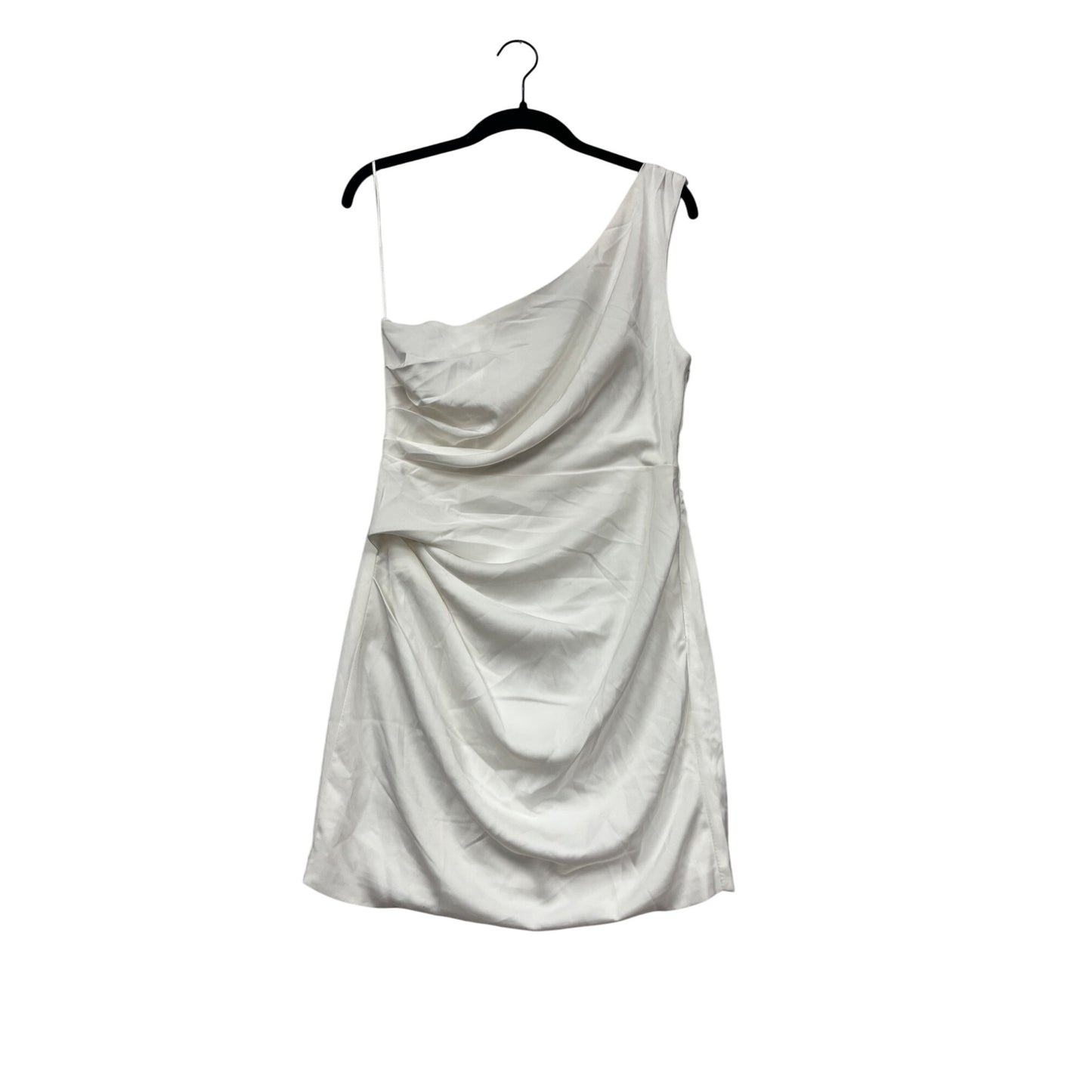 One-Shoulder White Satin Dress By Do+Be Size M #390A
