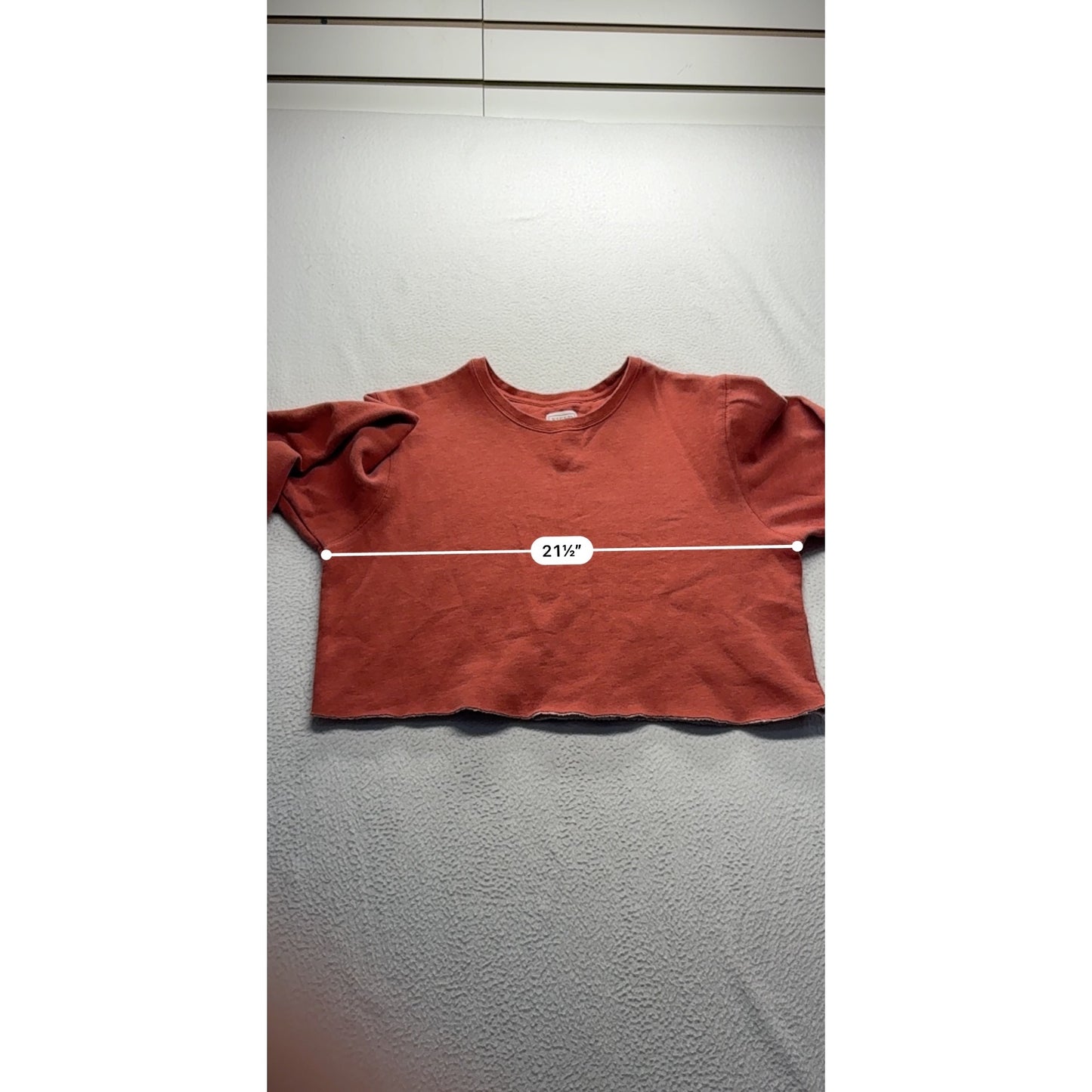 Cropped Rust Red Field Gear Crewneck Sweatshirt #7436