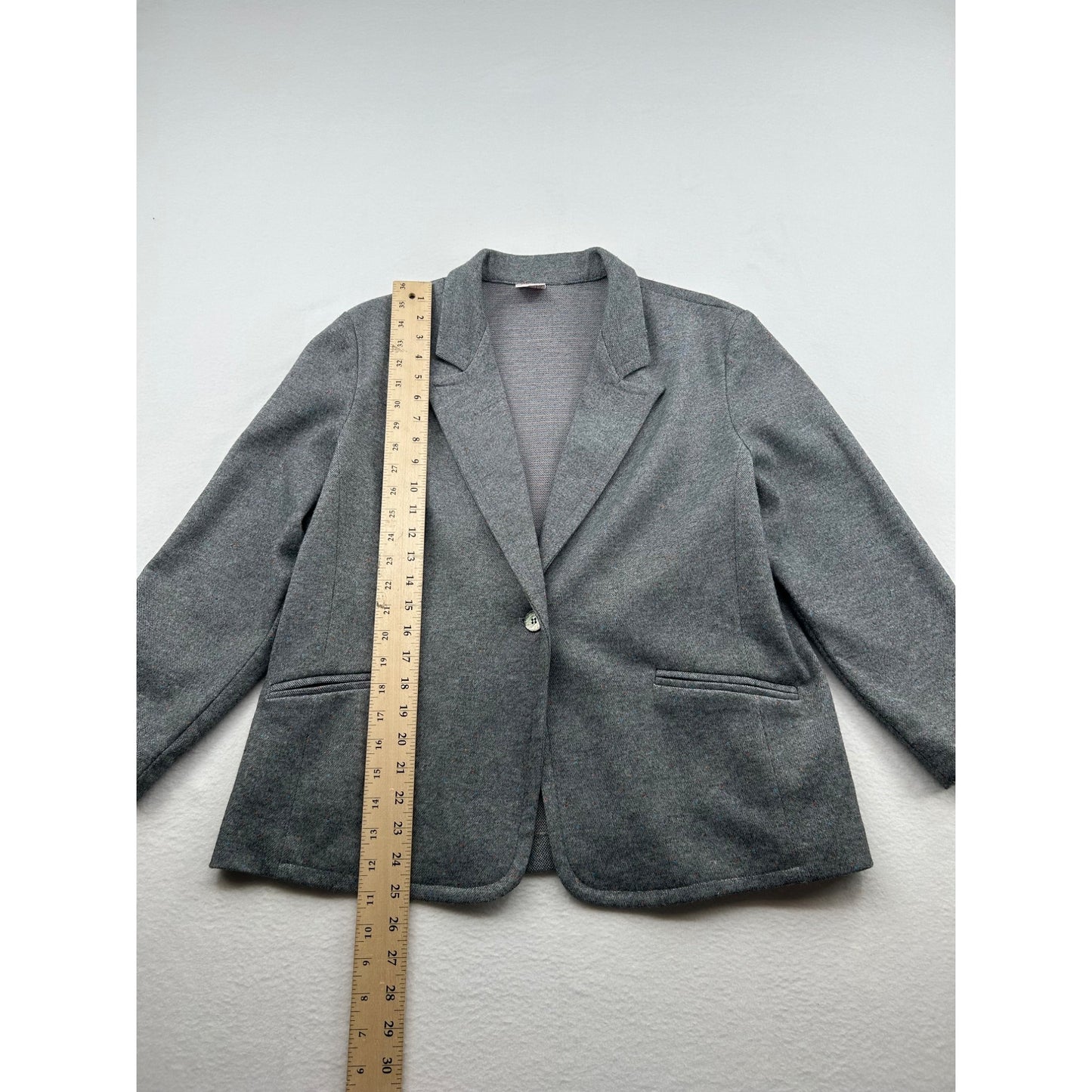Graff Womens Californiawear Gray Blazer With Single Button & Pockets #6444