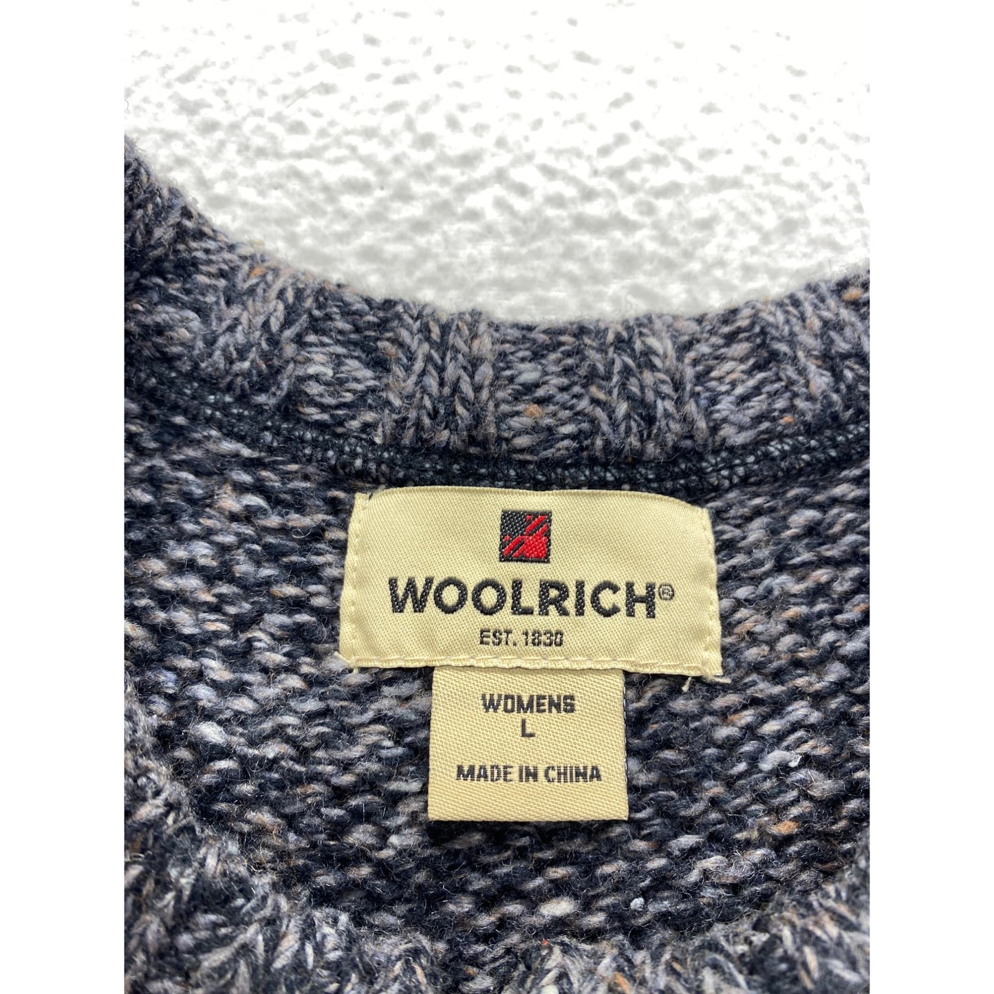 Woolrich Womens Black Heather wool blend l Vest With Cardinal Embroidery #7351
