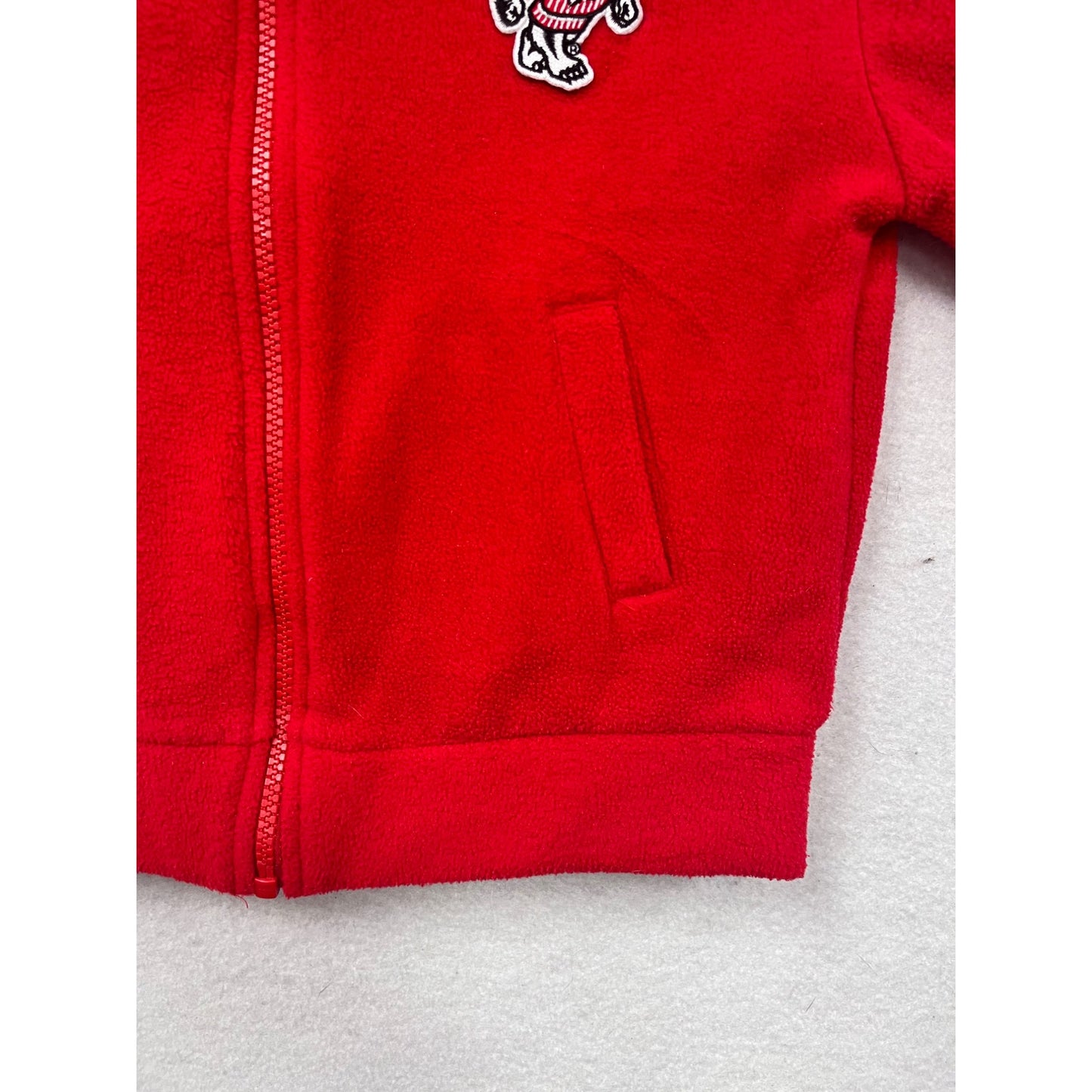 Boys 5T Red Fleece Jacket With Bucky Badger Embroidery #8398