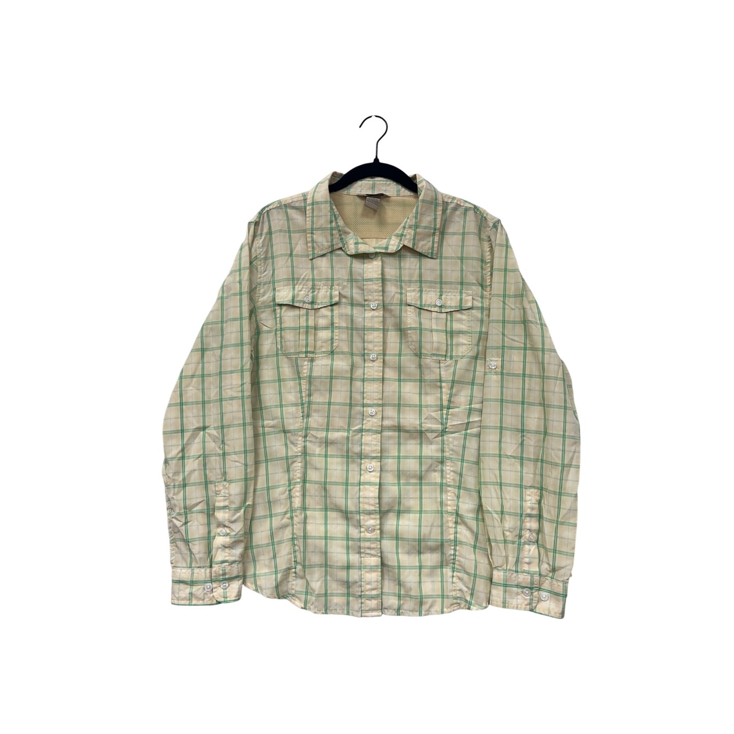 Duluth Trading Co Mens XL Yellow & Green Plaid Long Sleeve Button-Up Shirt #6787