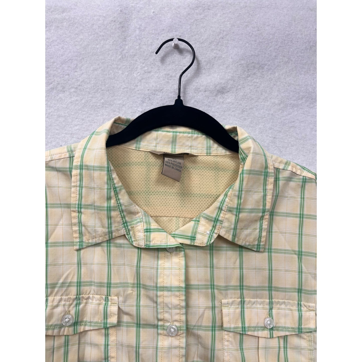 Duluth Trading Co Mens XL Yellow & Green Plaid Long Sleeve Button-Up Shirt #6787