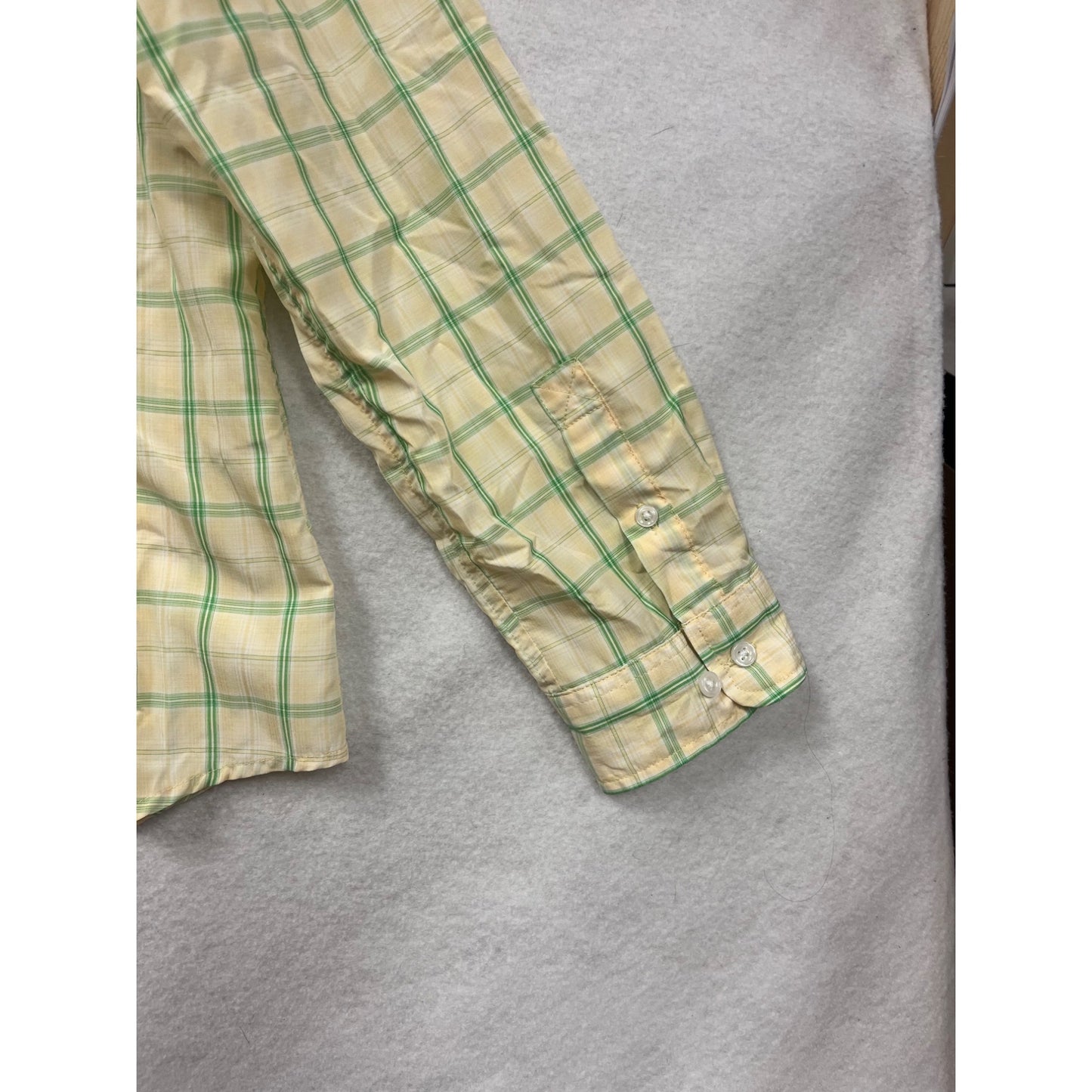 Duluth Trading Co Mens XL Yellow & Green Plaid Long Sleeve Button-Up Shirt #6787