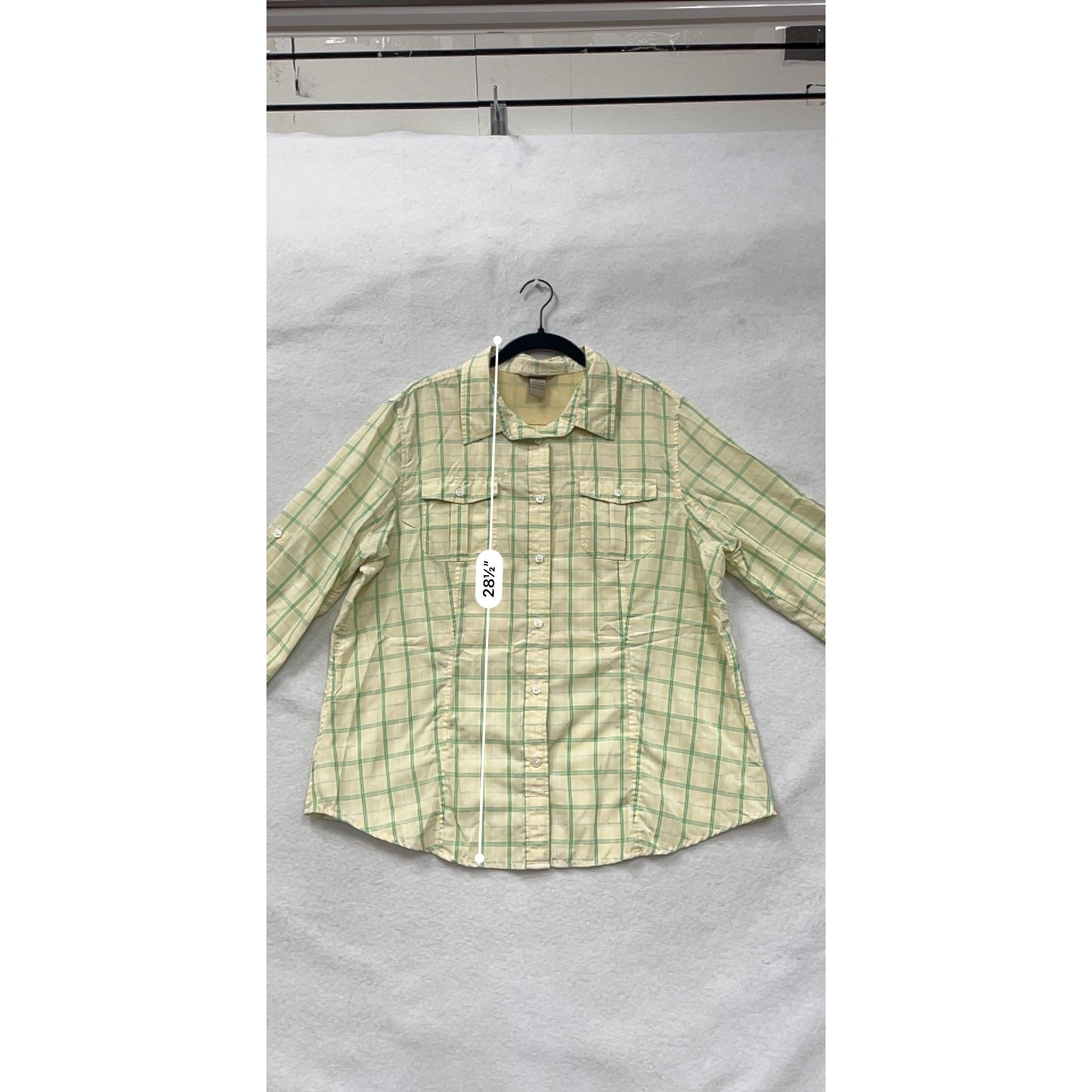 Duluth Trading Co Mens XL Yellow & Green Plaid Long Sleeve Button-Up Shirt #6787