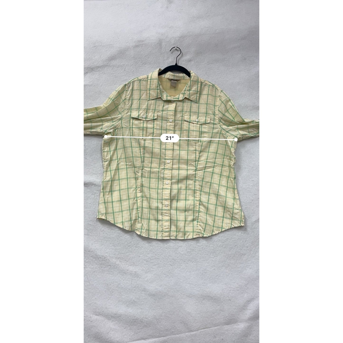 Duluth Trading Co Mens XL Yellow & Green Plaid Long Sleeve Button-Up Shirt #6787