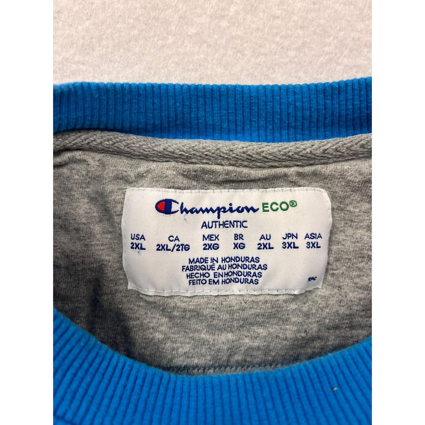 Men’s Champion Eco Blue Crewneck Sweatshirt 2XL #6246