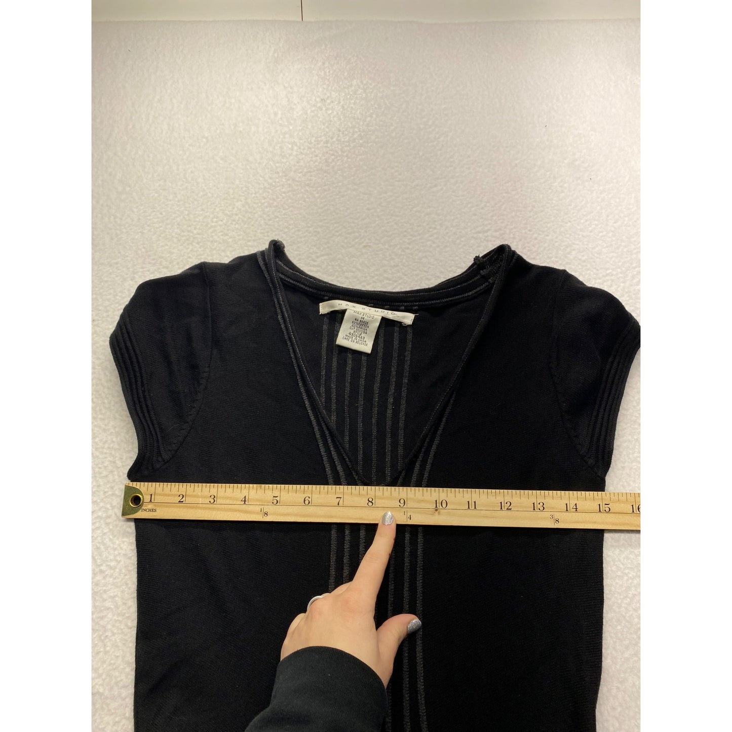 Max Studio Black Short Sleeve Knit Dress #7103