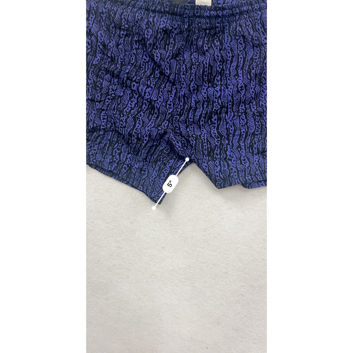 White Sierra Nylon Swim Shorts S Blue/Black Animal Print #204A