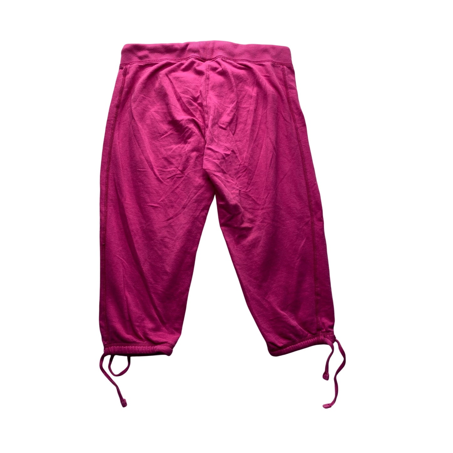 Aeropostale Womens Pink Capri Jogger Pants With Drawstring Waist & Palm Tree Print #7018