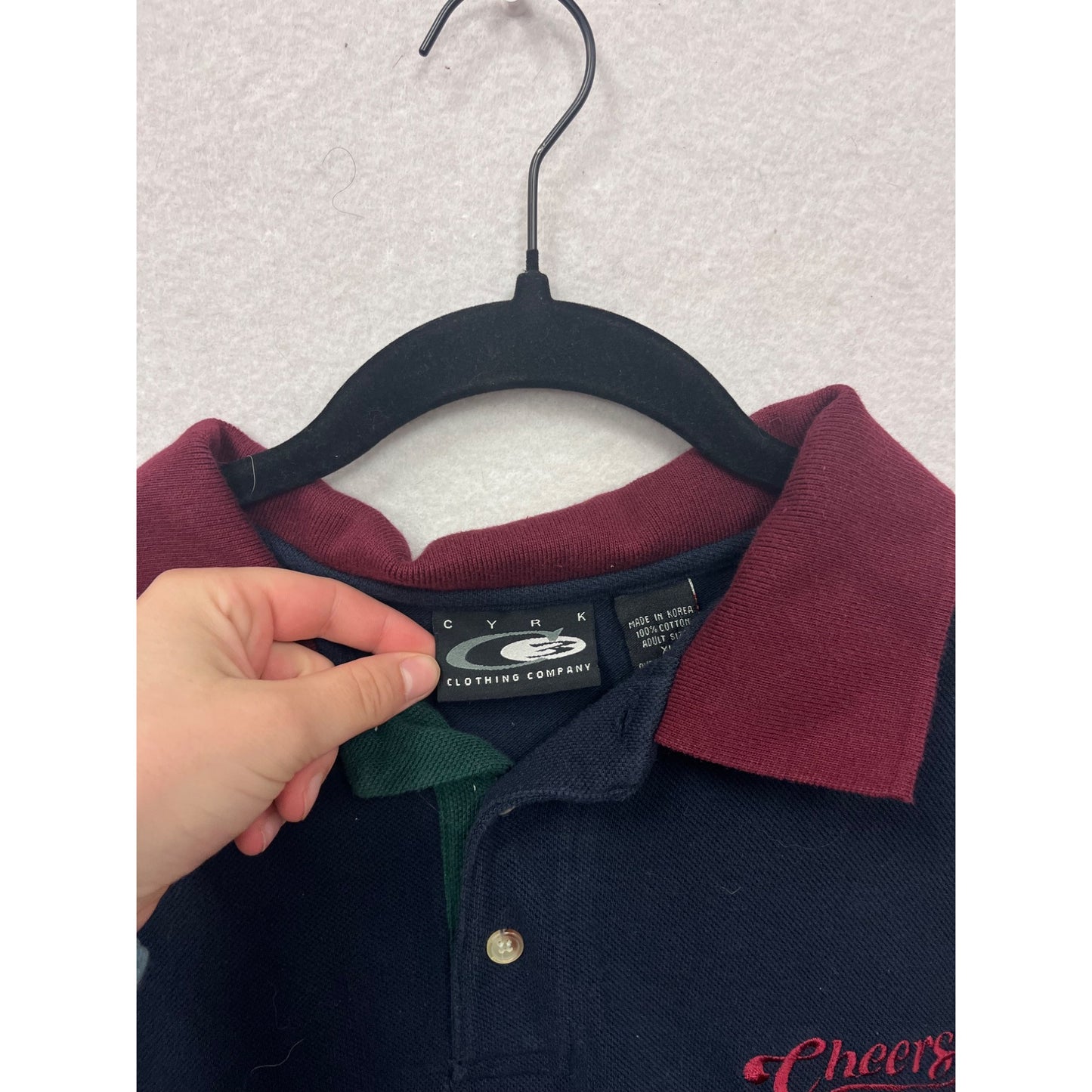 Cheers Boston Navy & Burgundy Polo Shirt Mens XL #8177
