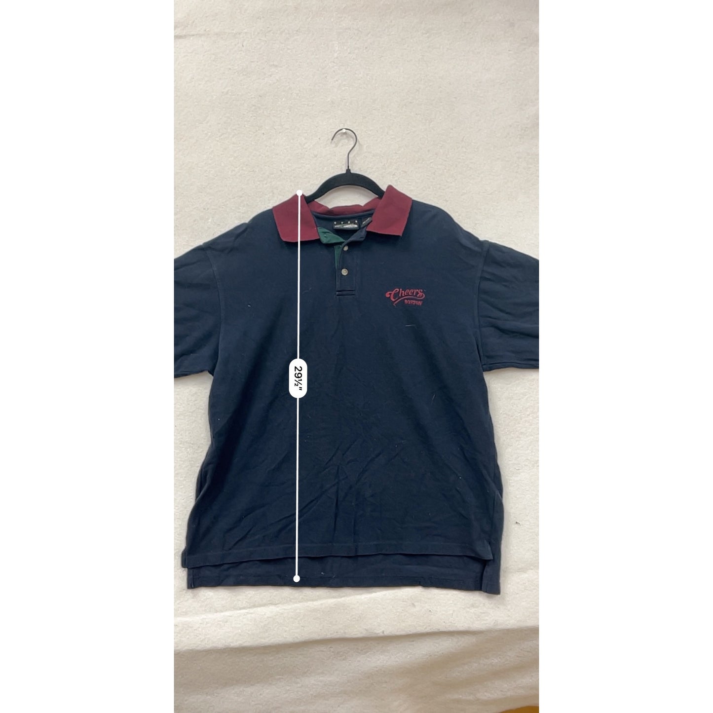Cheers Boston Navy & Burgundy Polo Shirt Mens XL #8177