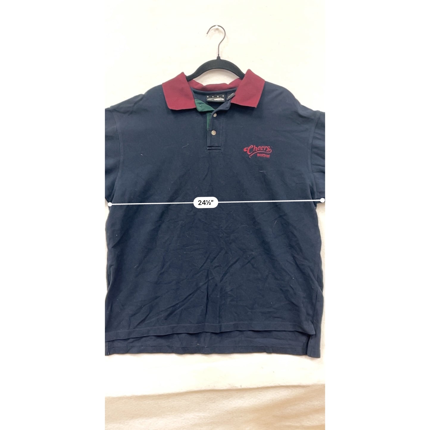 Cheers Boston Navy & Burgundy Polo Shirt Mens XL #8177