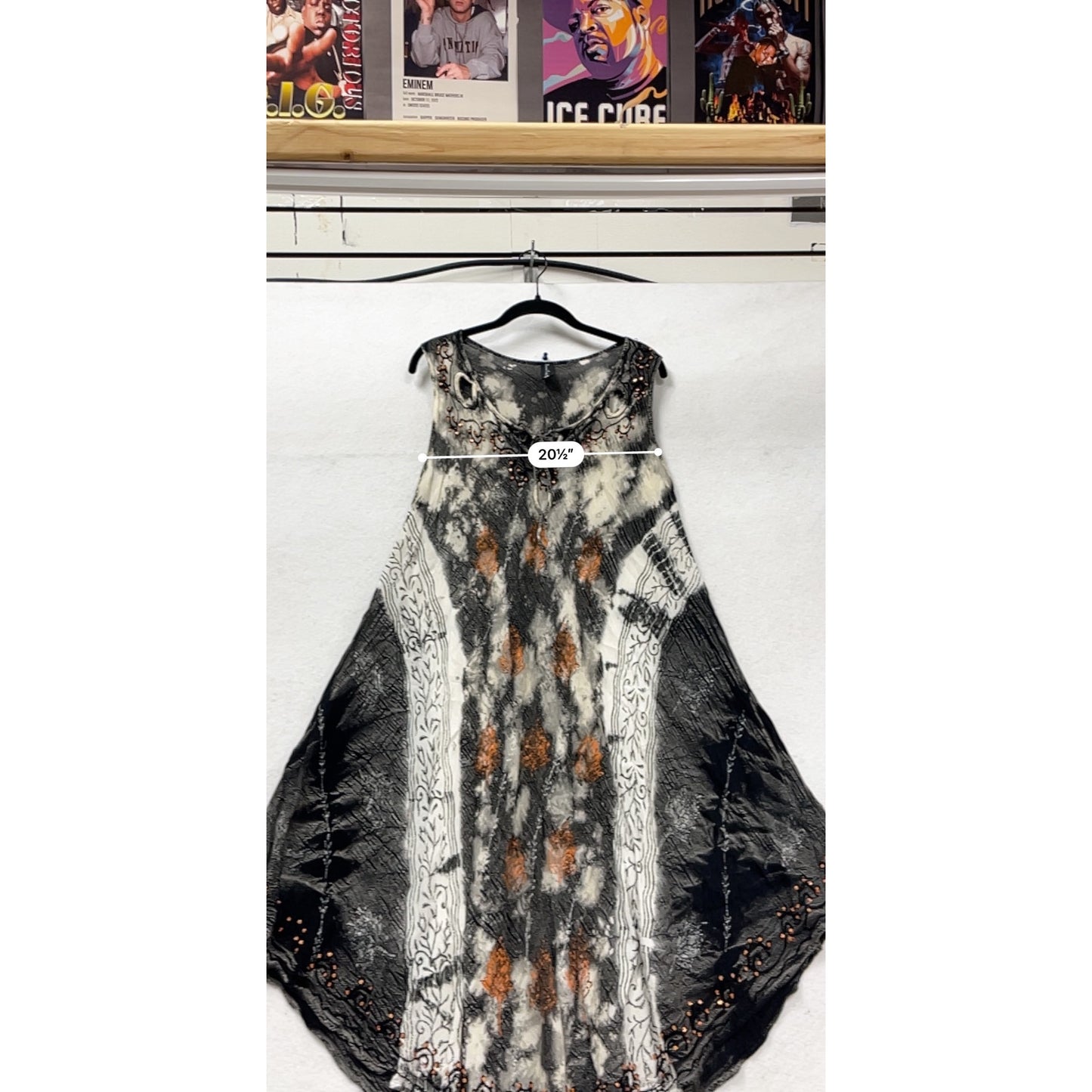 Handkerchief Hem Embroidered Tunic Dress OS By Sacred Threads #425A