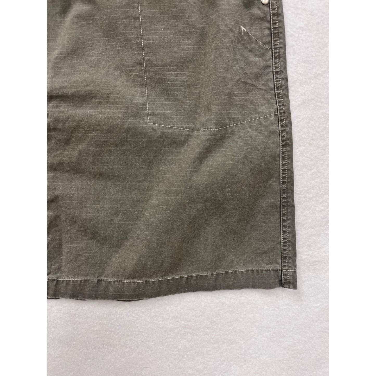 L.L.Bean Womens Olive Green Skirt Size 18R With Belted Waist & Pockets #6893