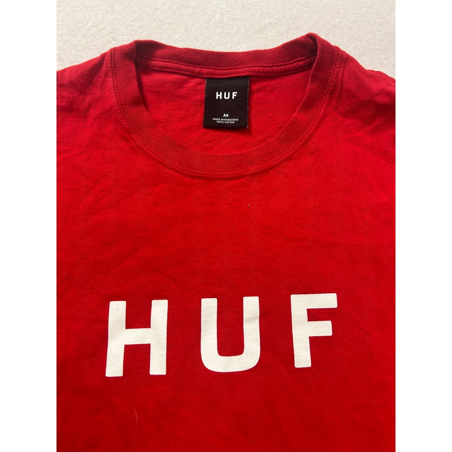 HUF Mens Red T-Shirt 100% Cotton #269A