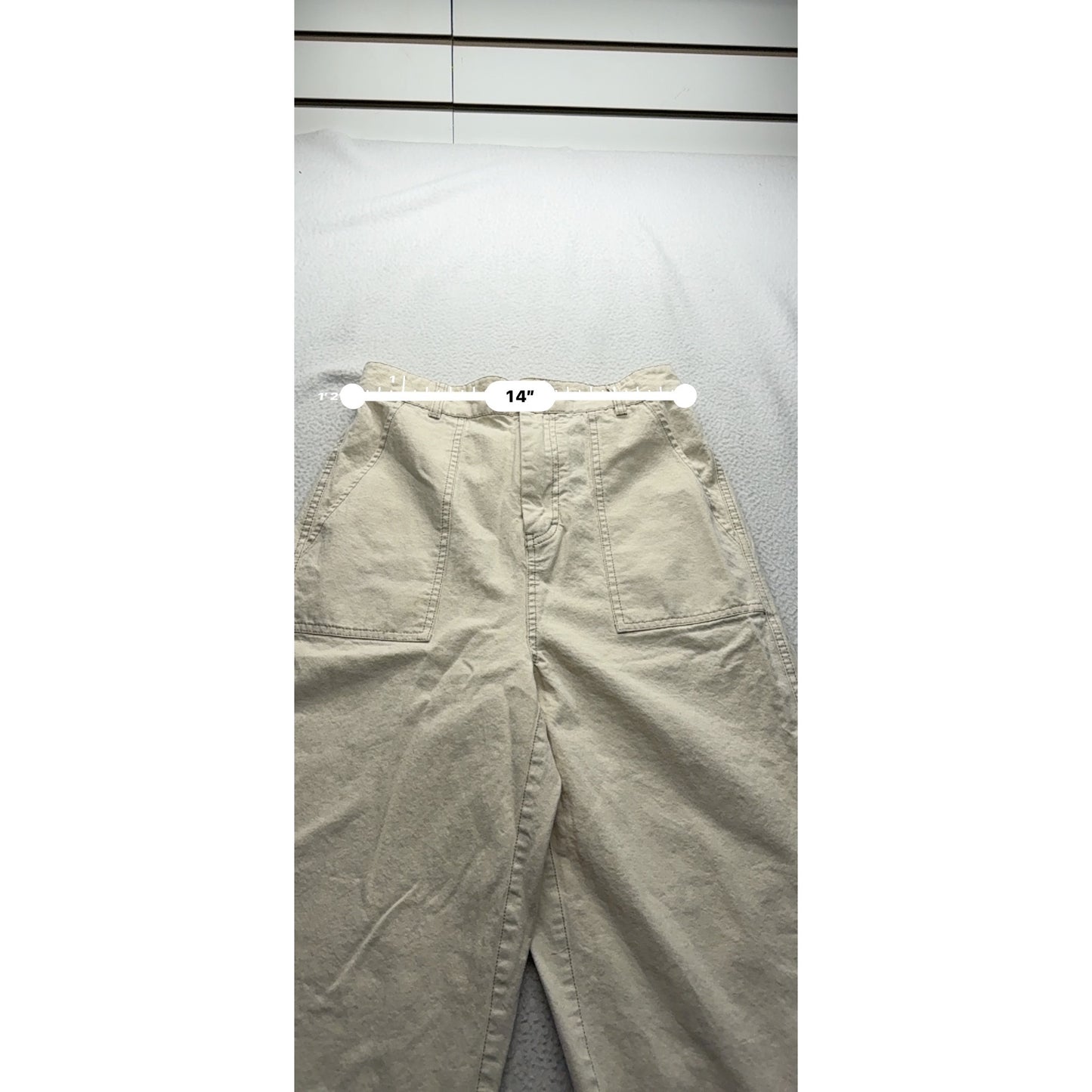 Free People Cream Wide-Leg Pants Size 4 100% Cotton #9040
