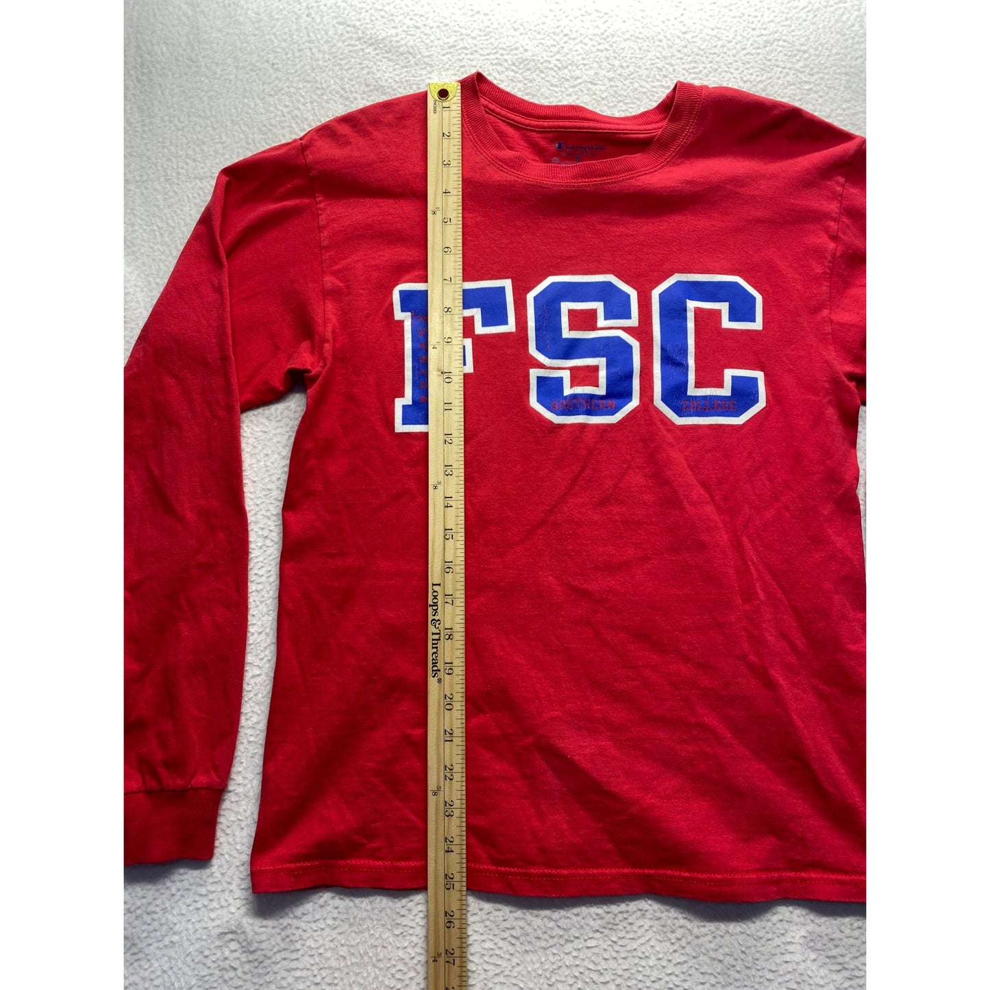 Champion Red FSC Long Sleeve Shirt Florida Southern College #7198