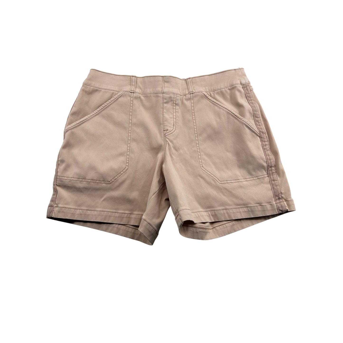 Spanx Womens Stretch Twill Utility Shorts Beige Short Size Large #6475