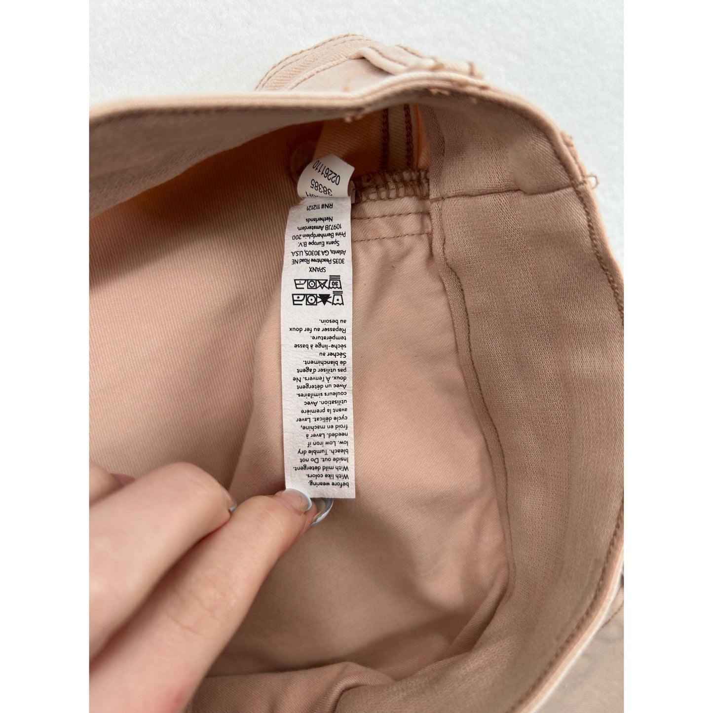 Spanx Womens Stretch Twill Utility Shorts Beige Short Size Large #6475