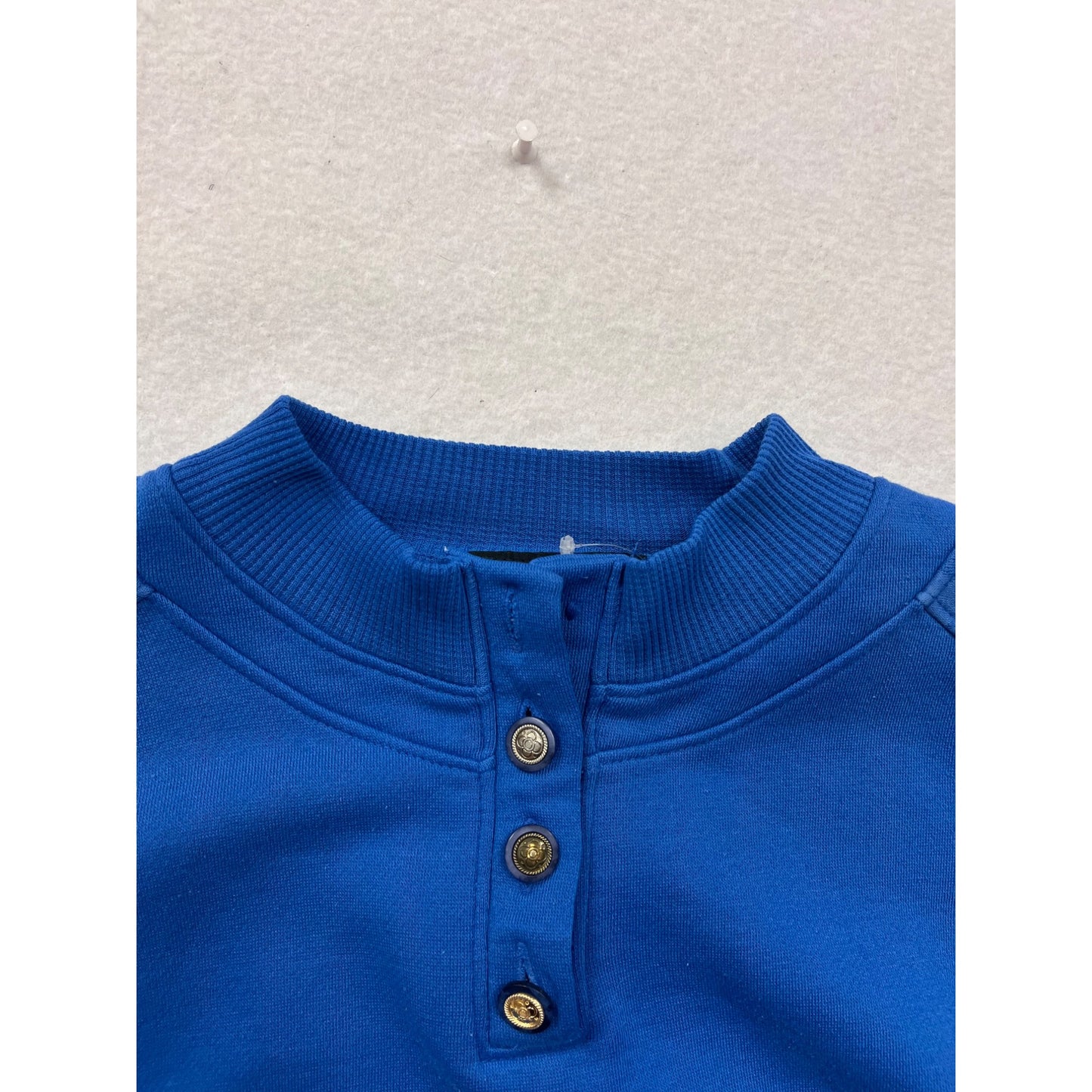 Vintage Blue Button-Up Crewneck Sweatshirt Womens M By Catalina #6836