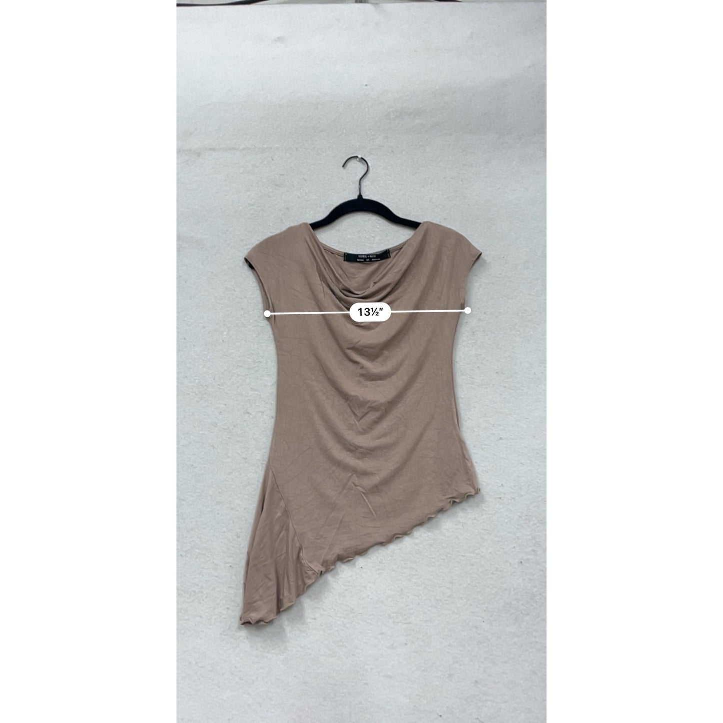 Silence + Noise Asymmetrical Drape Top S-P #351A