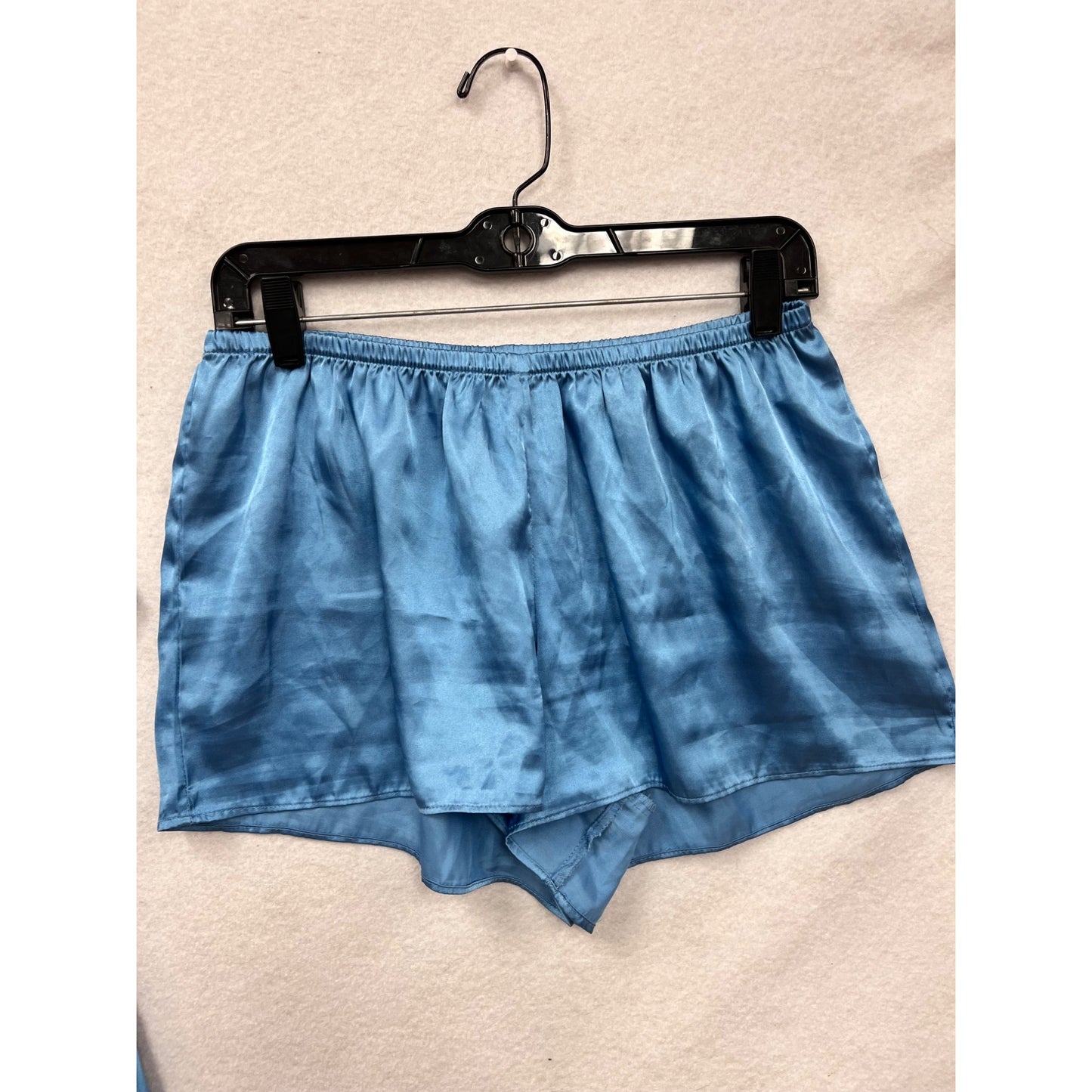 Womens Blue Linea Donatella Satin Pajama Set W/Lace Trim #8062