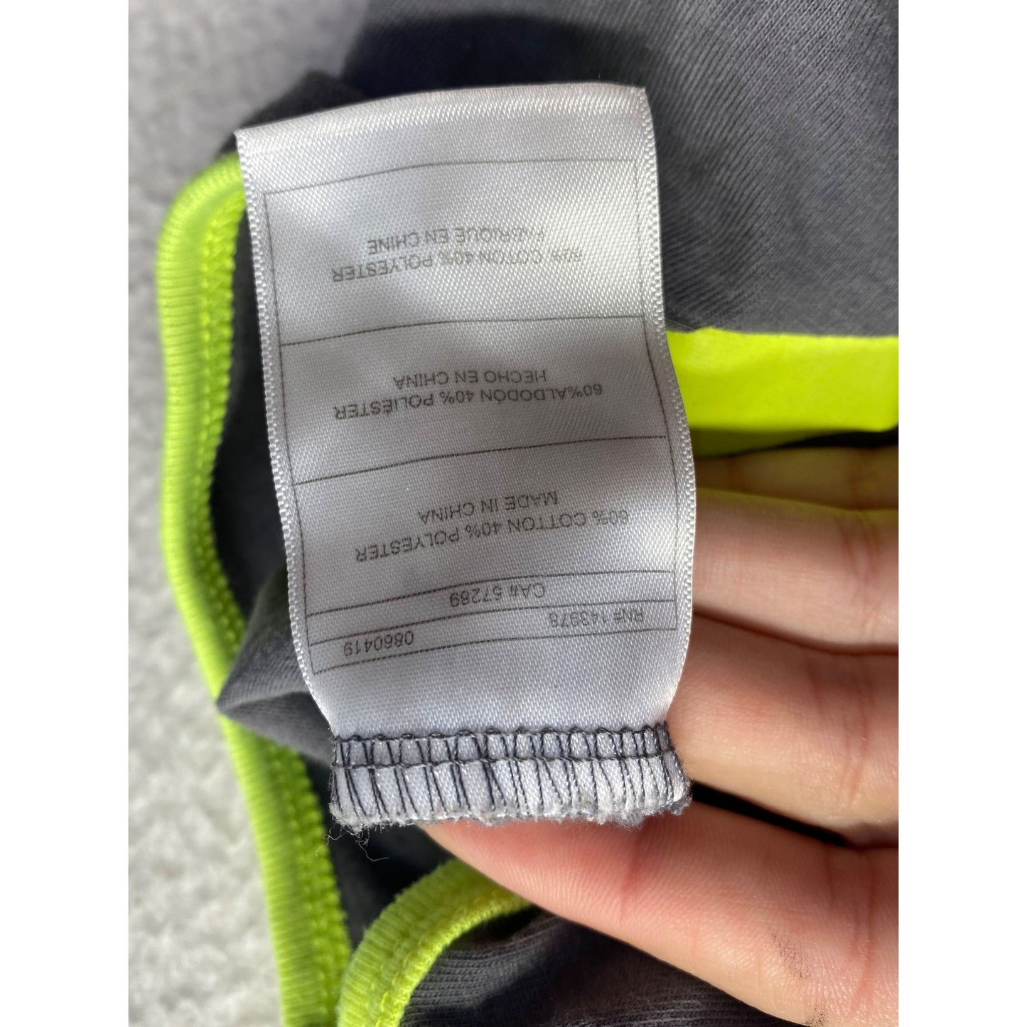 Puma Infant Footed Onesie Gray/Neon Green Long Sleeve #7163