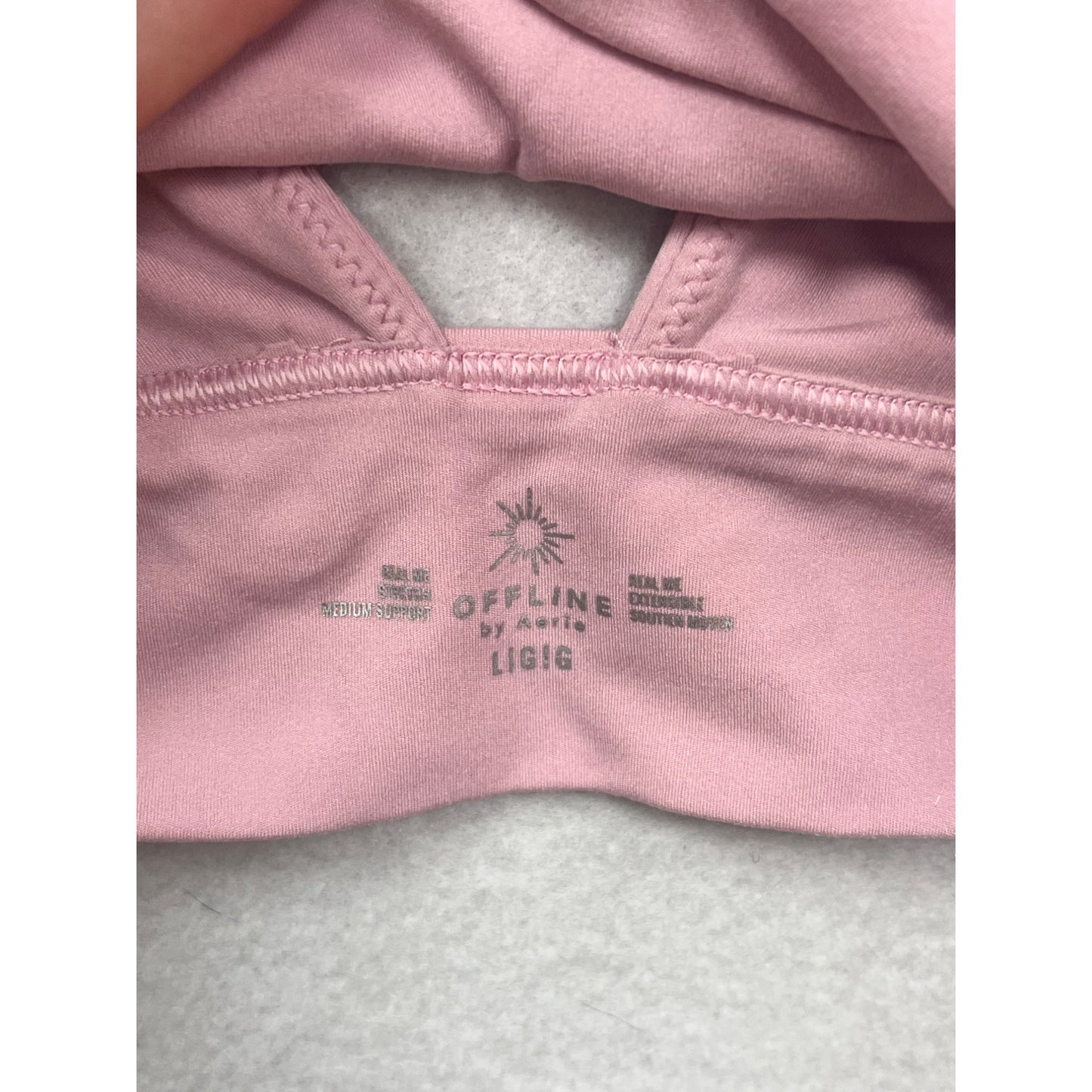 Offline By Aerie Light Pink Womens Sports Bra Medium Support Size Large #6256