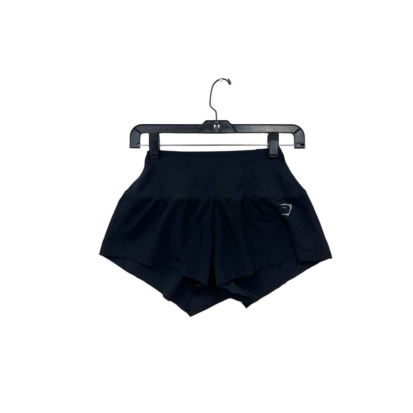 Gymshark Womens XXS Black 2-In-1 Workout Shorts With Logo Print #6828