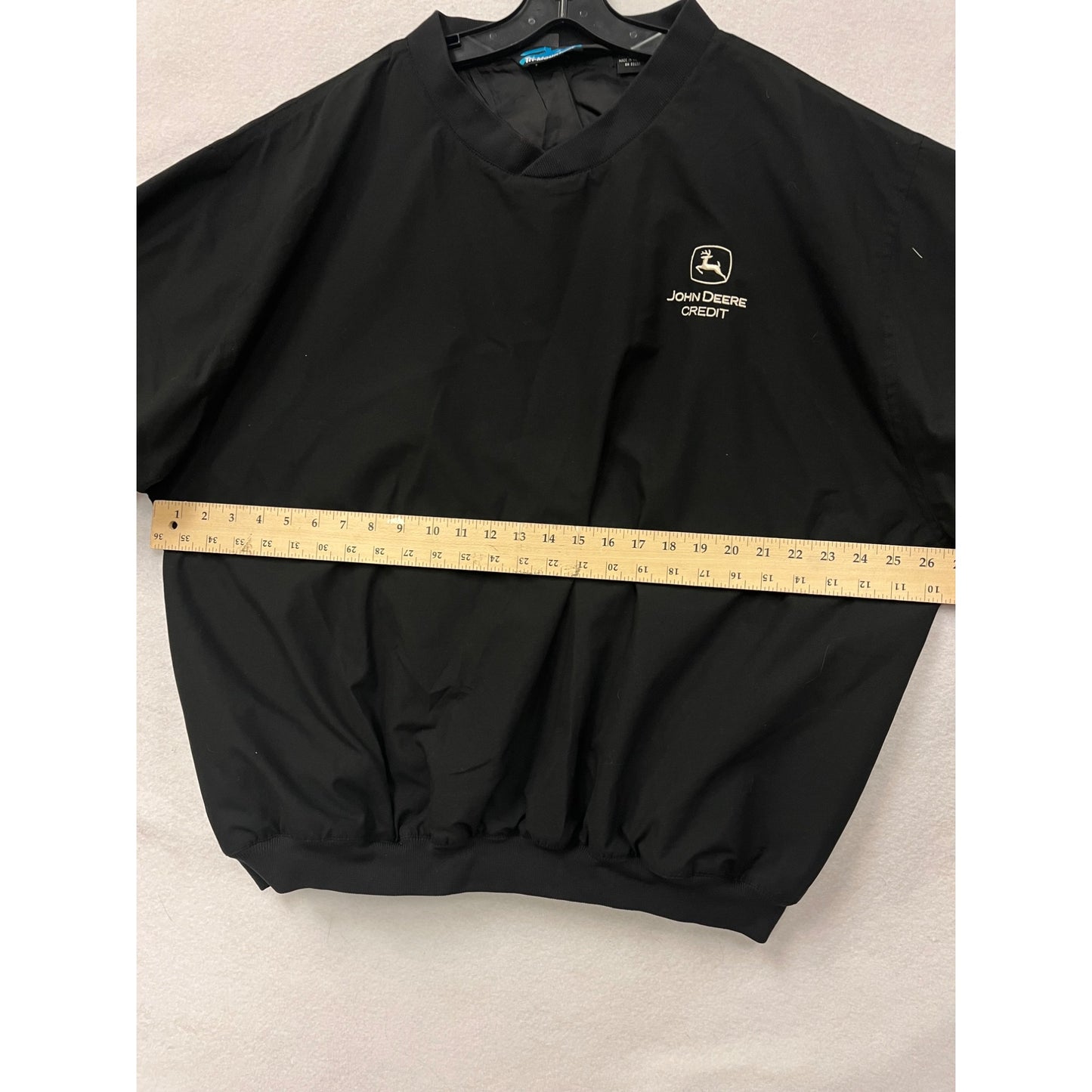 John Deere Credit Black Pullover Windbreaker Mens 2XL By Tri-Mountain #6530