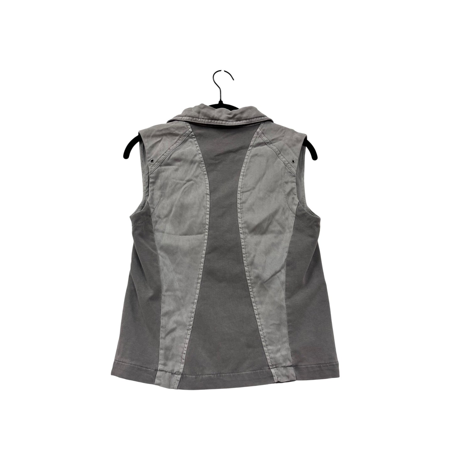 Peyton Jenson Womens Gray Sleeveless Utility Vest Small Lyocell Blend With Pockets #6736