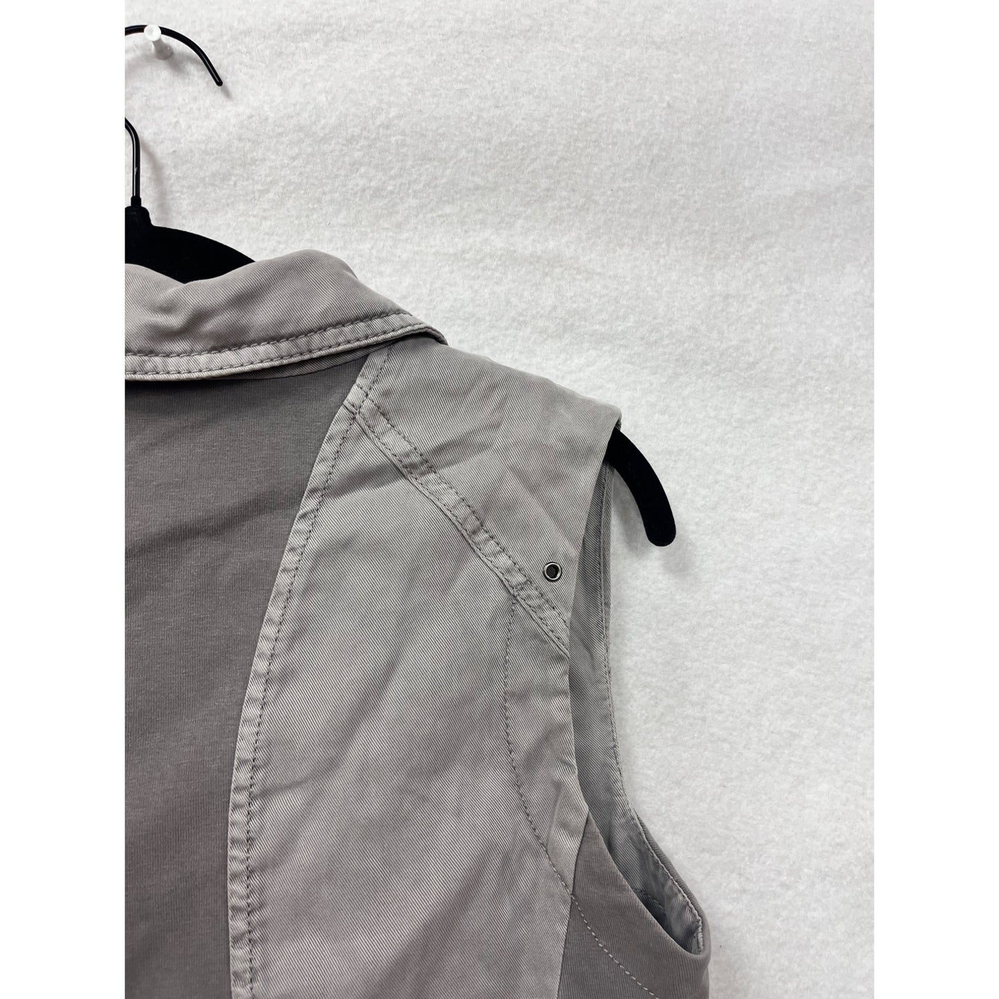 Peyton Jenson Womens Gray Sleeveless Utility Vest Small Lyocell Blend With Pockets #6736