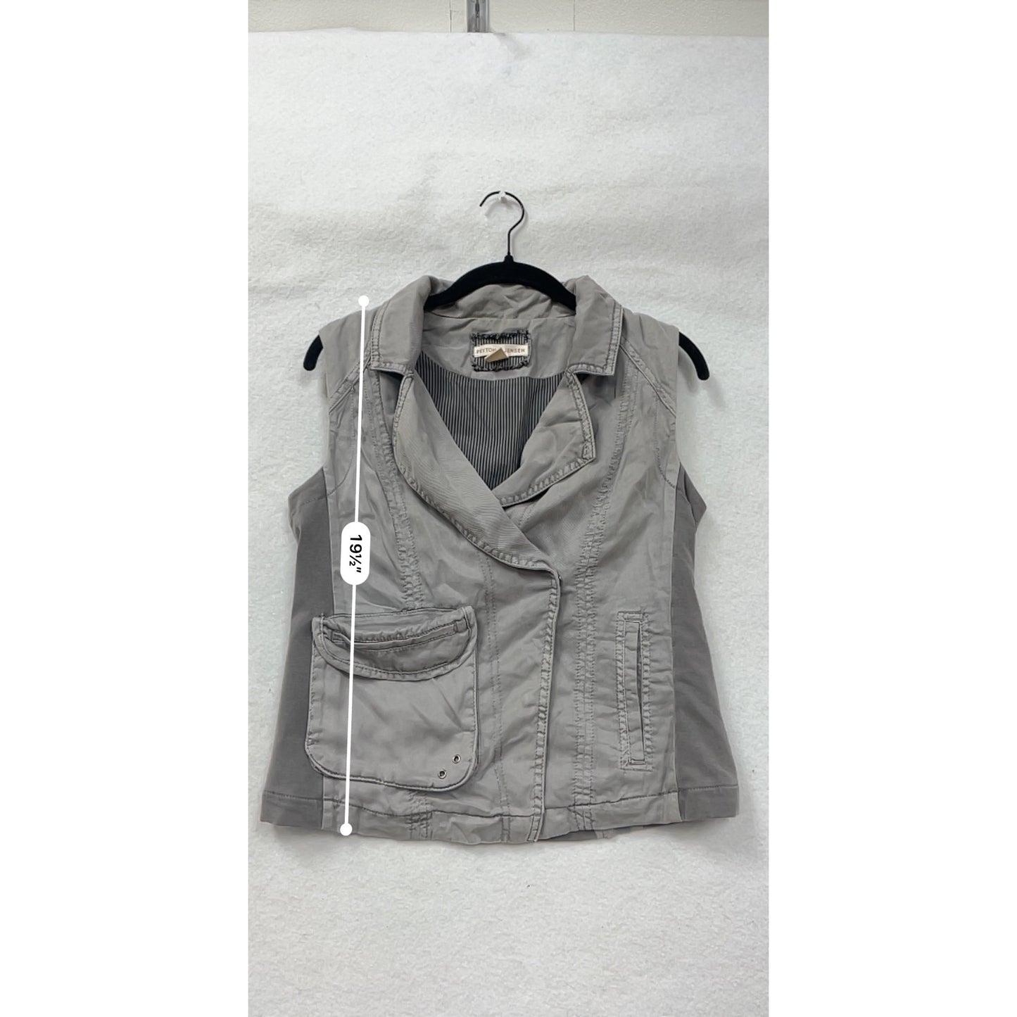 Peyton Jenson Womens Gray Sleeveless Utility Vest Small Lyocell Blend With Pockets #6736