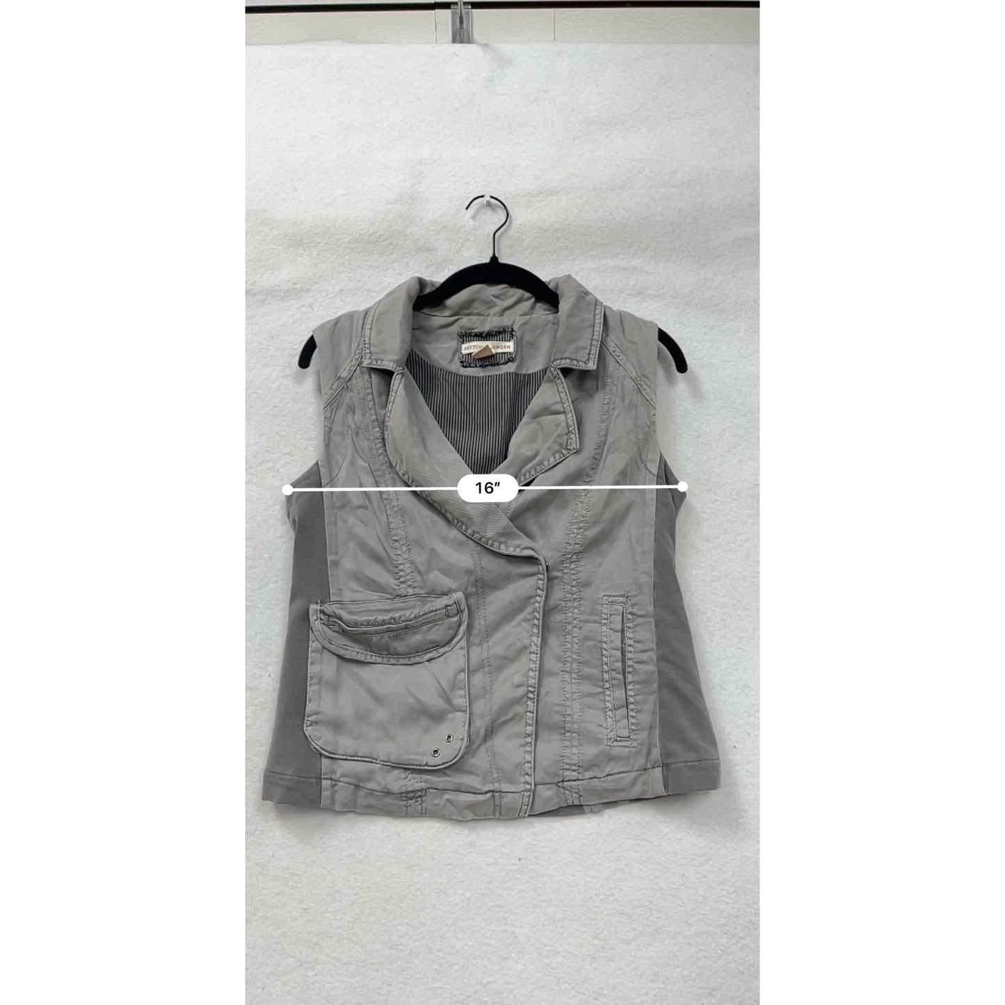 Peyton Jenson Womens Gray Sleeveless Utility Vest Small Lyocell Blend With Pockets #6736
