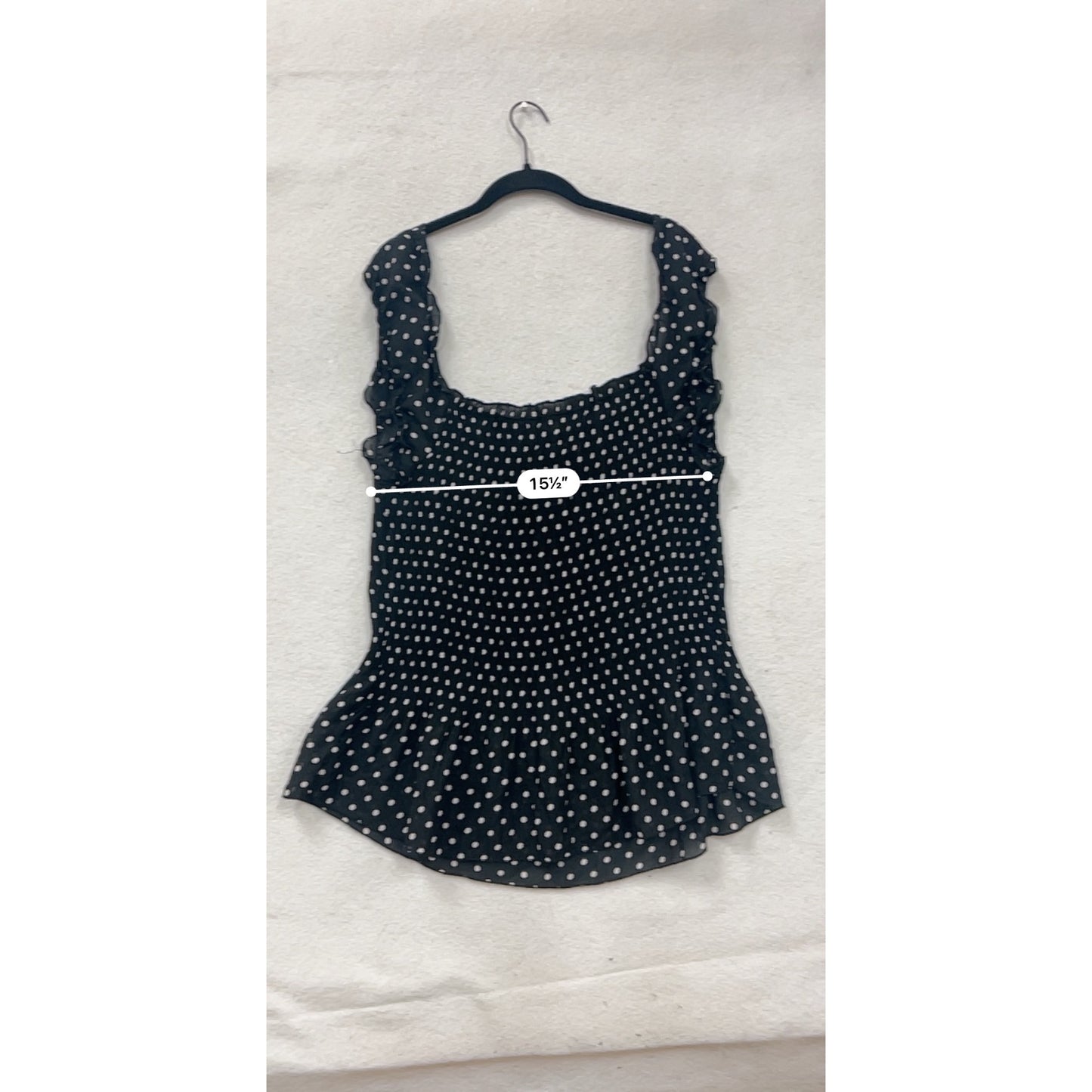 Black & White Polka Dot Womens Top Jaipur M #8883