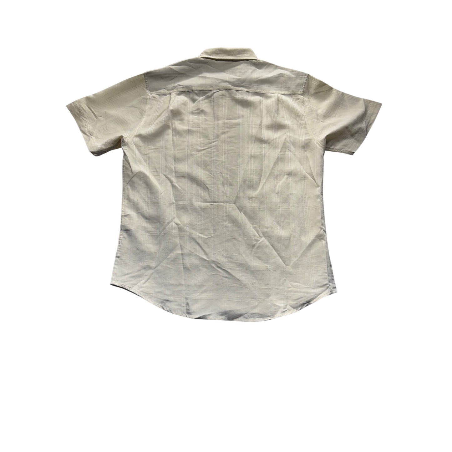 Seapointe Short Sleeve Beige Button-Up Shirt Size M #7999