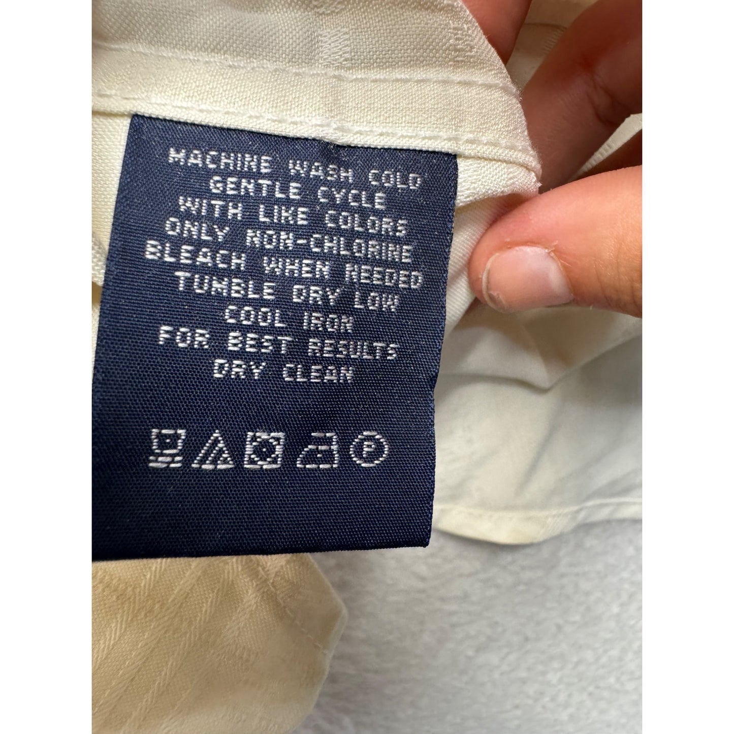 Seapointe Short Sleeve Beige Button-Up Shirt Size M #7999