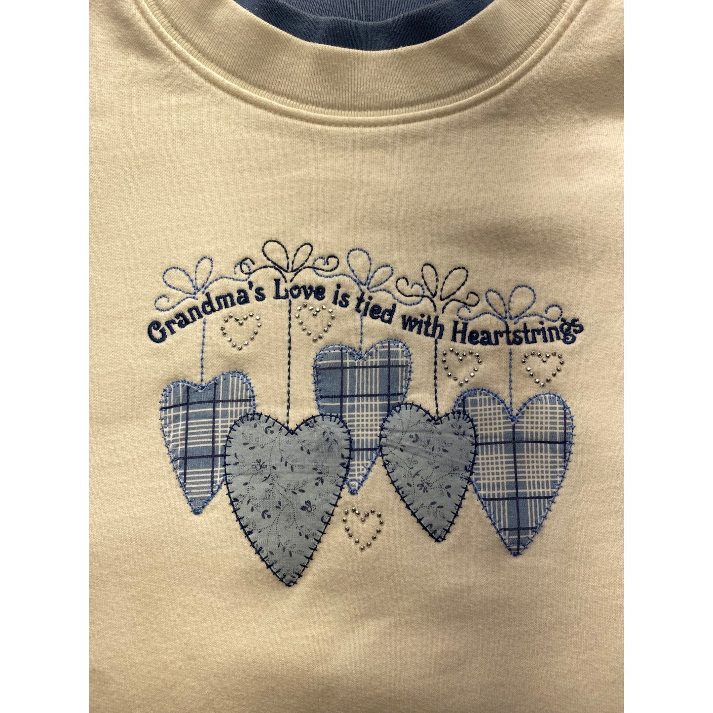 Vintage Grandmas Love Is Tied With Heartstrings Sweatshirt Large #7166