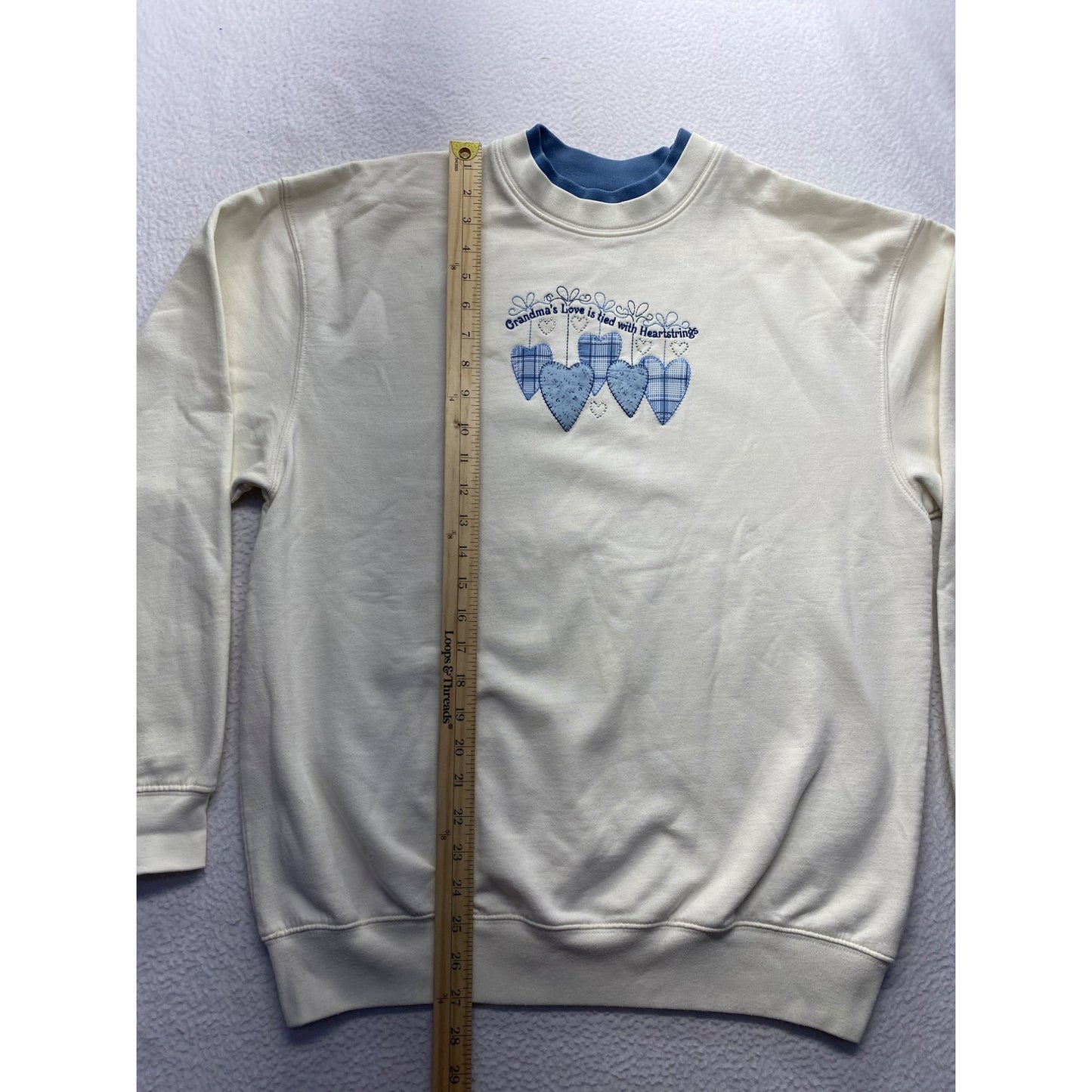 Vintage Grandmas Love Is Tied With Heartstrings Sweatshirt Large #7166