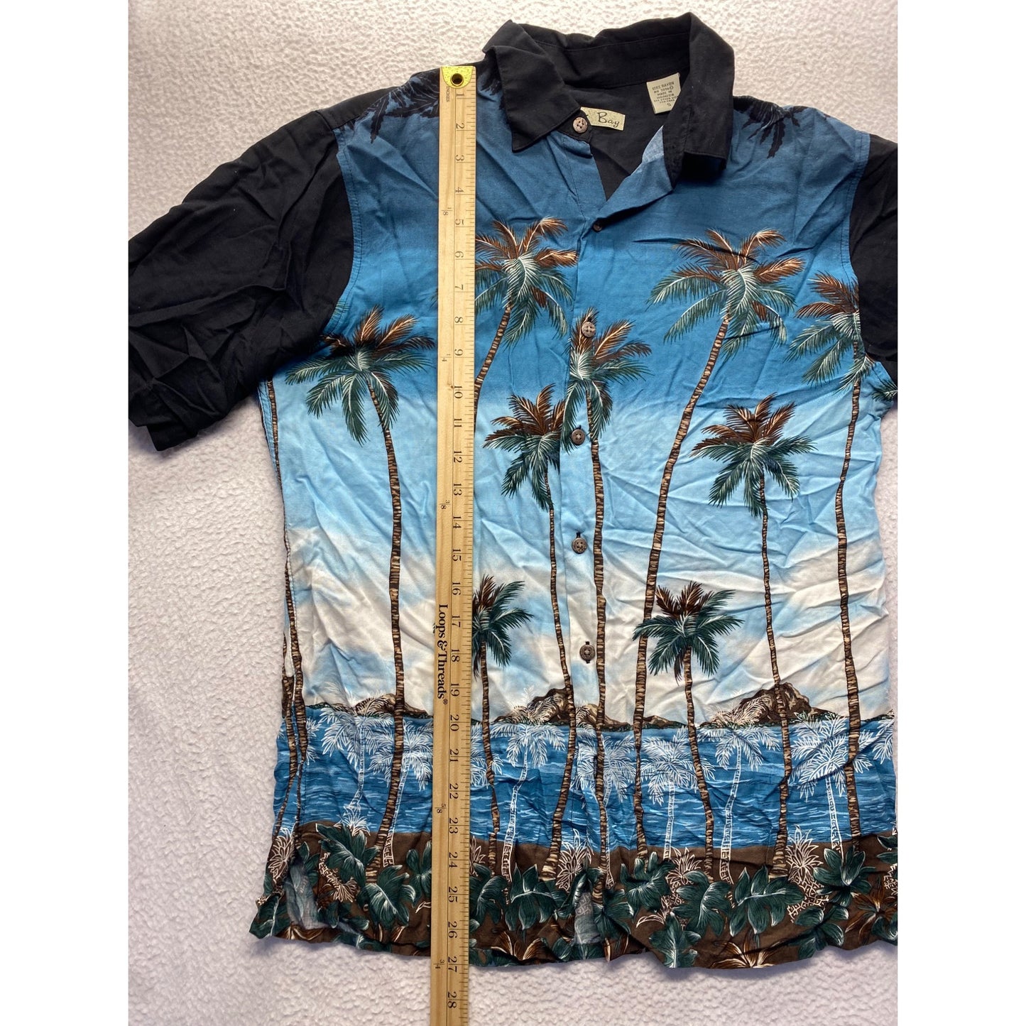 Mens Tropical Hawaiian Shirt By Batik Bay Palm Tree Print Short Sleeve #7361