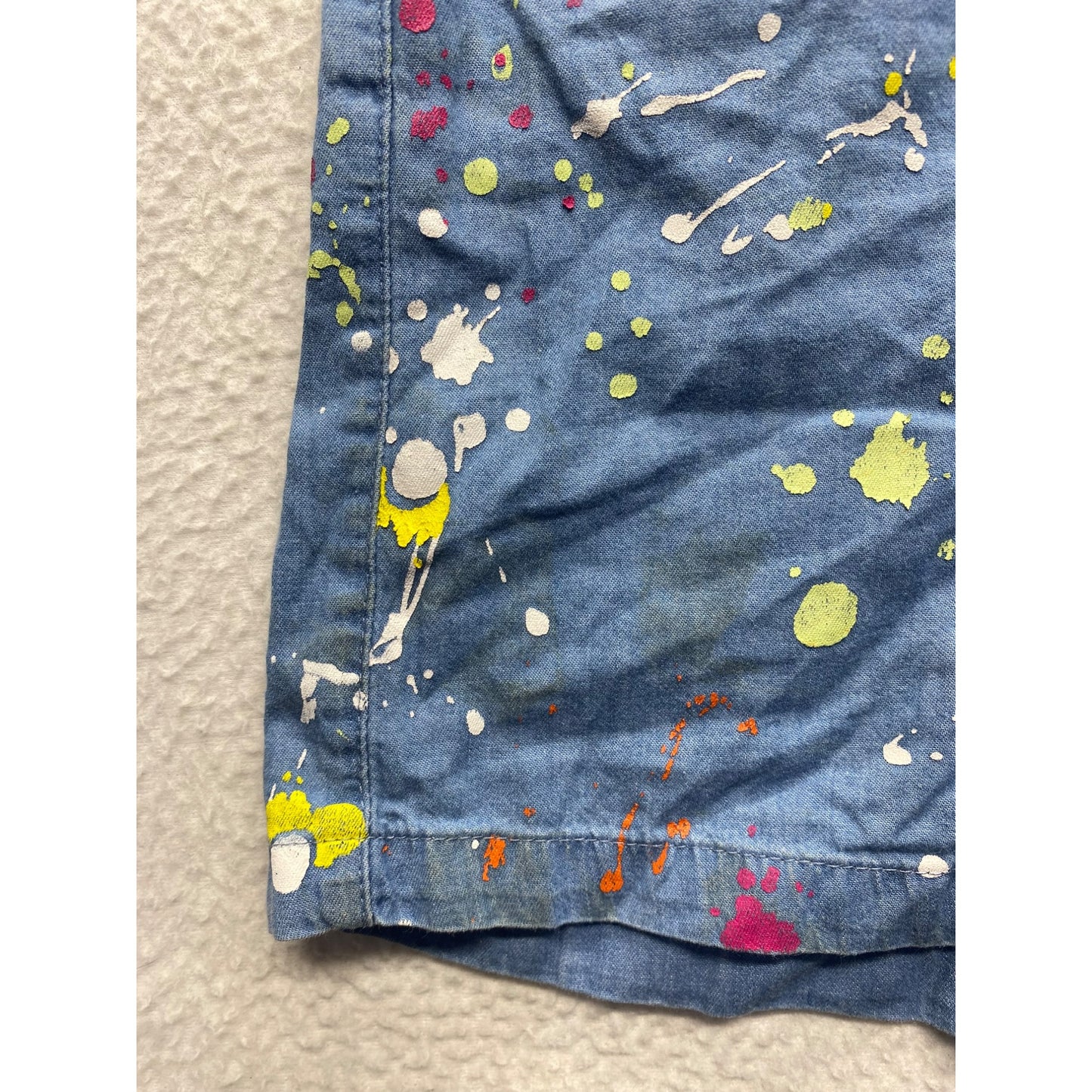 Baby Phat Youth Size 10/12 Denim Paint Splatter Shorts #5906
