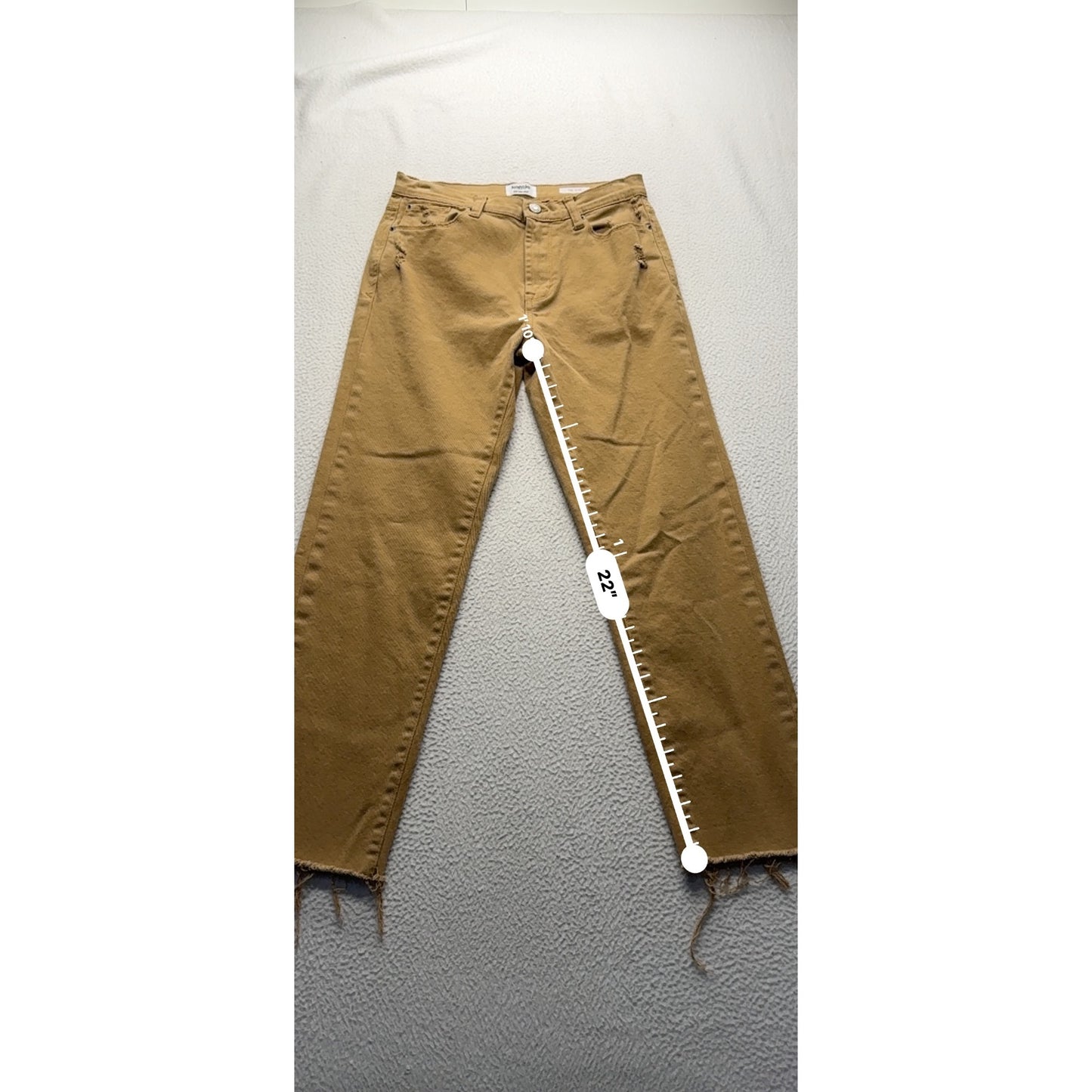 Kensie Vintage Luxe Slim Fit Brown Jeans With Frayed Hem 4/27 #7939