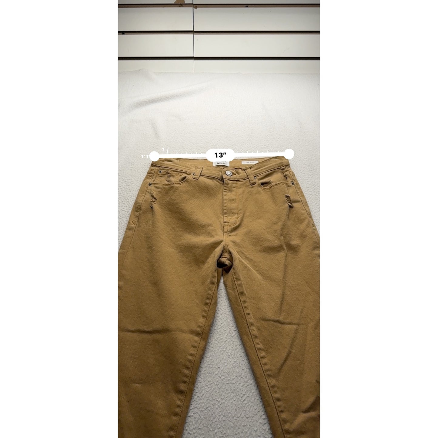Kensie Vintage Luxe Slim Fit Brown Jeans With Frayed Hem 4/27 #7939